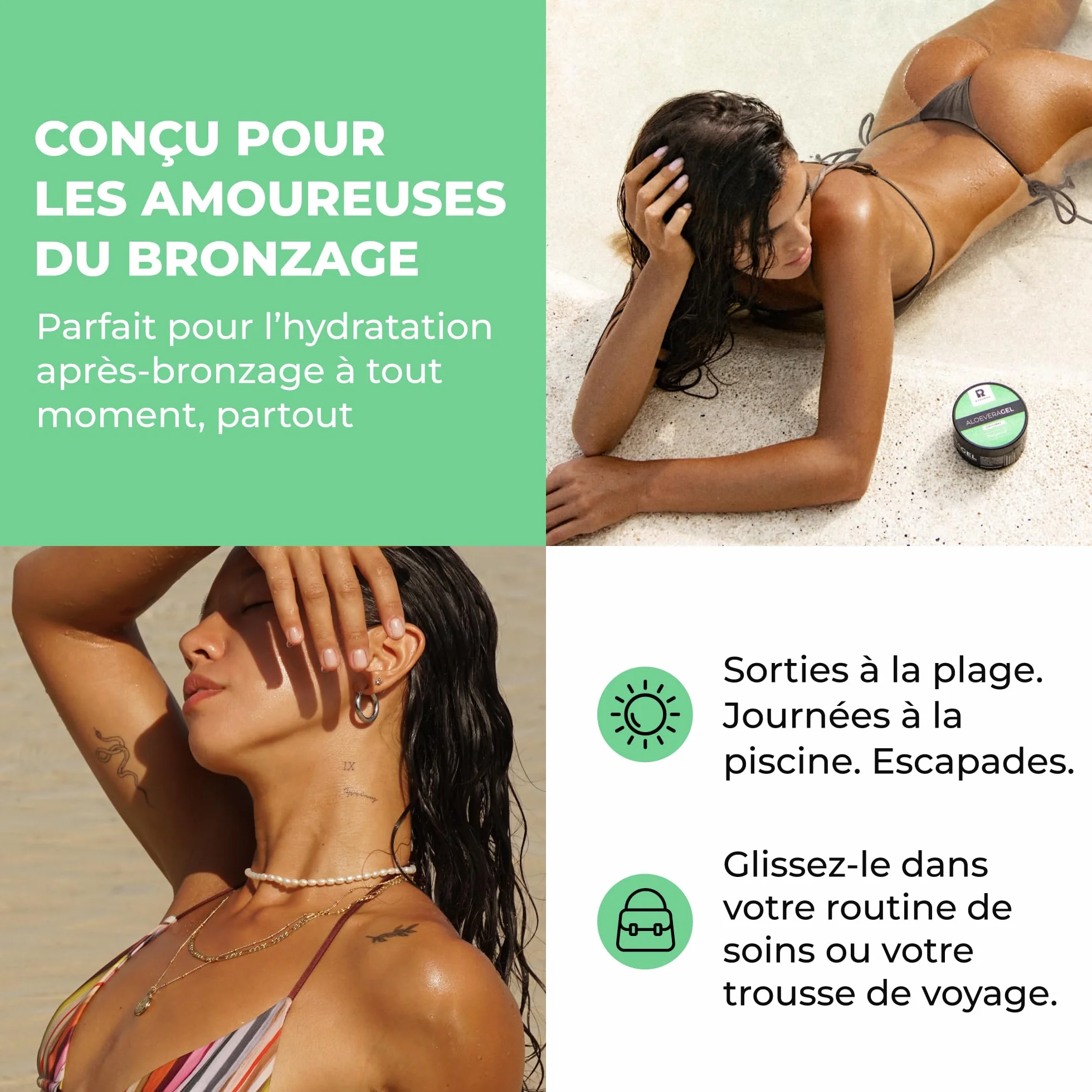 BYROKKO Gel d'aloe vera 215 ml - Gel après-bronzage rafraîchissant - Hydrate intensément, régénère et prévient l'exfoliation - Soin naturel après soleil
