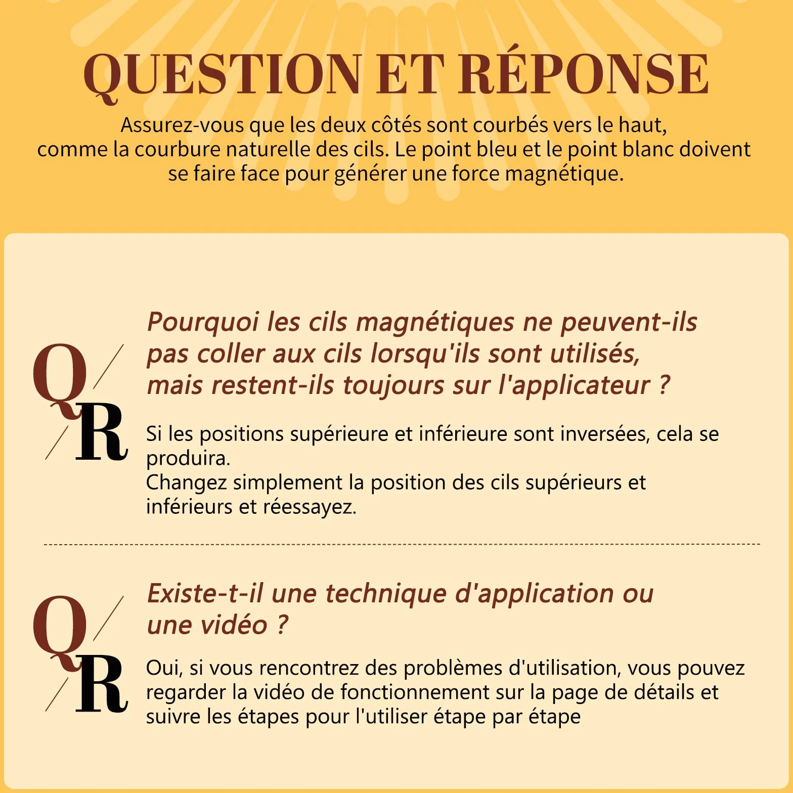 QUEWEL Faux Cils Magnetique Naturel Réutilisables avec Applicateur K-04