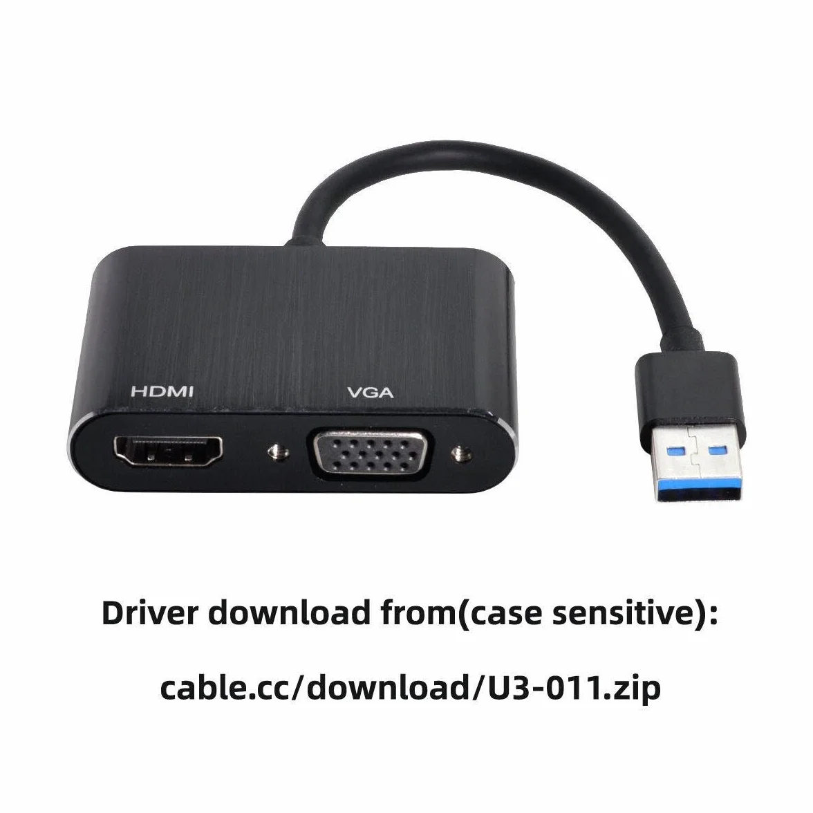 Cablecc Adaptateur USB 3.0 vers HDMI VGA Carte graphique externe pour ordinateur portable