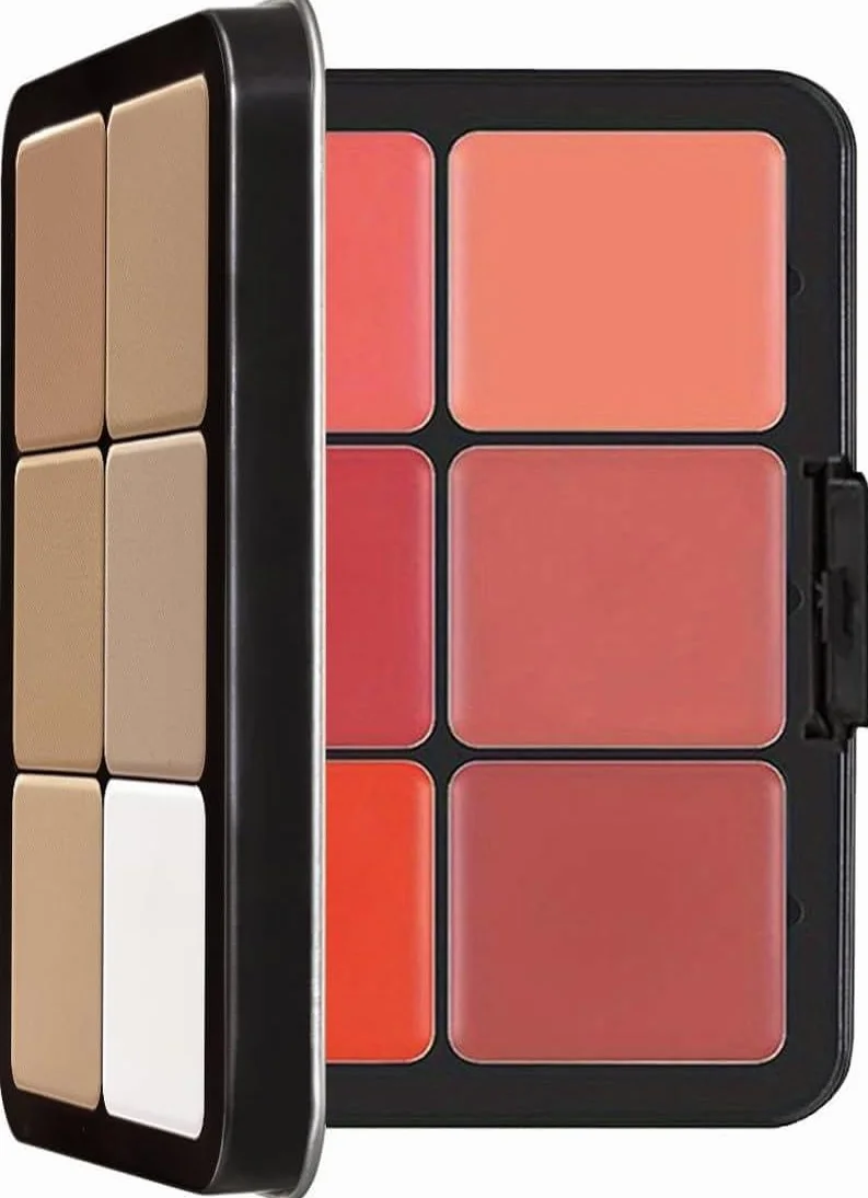 Palette de 12 couleurs d'anticernes et fards à joues longue tenue mat 2 en 1 maquillage visage #01