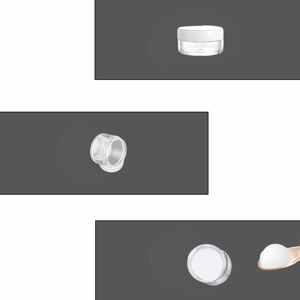 Contenants Cosmétiques de Voyage 4 Pièces Mini Pots Ronds Vides pour Crème Échantillons Poudre Baume à Lèvres