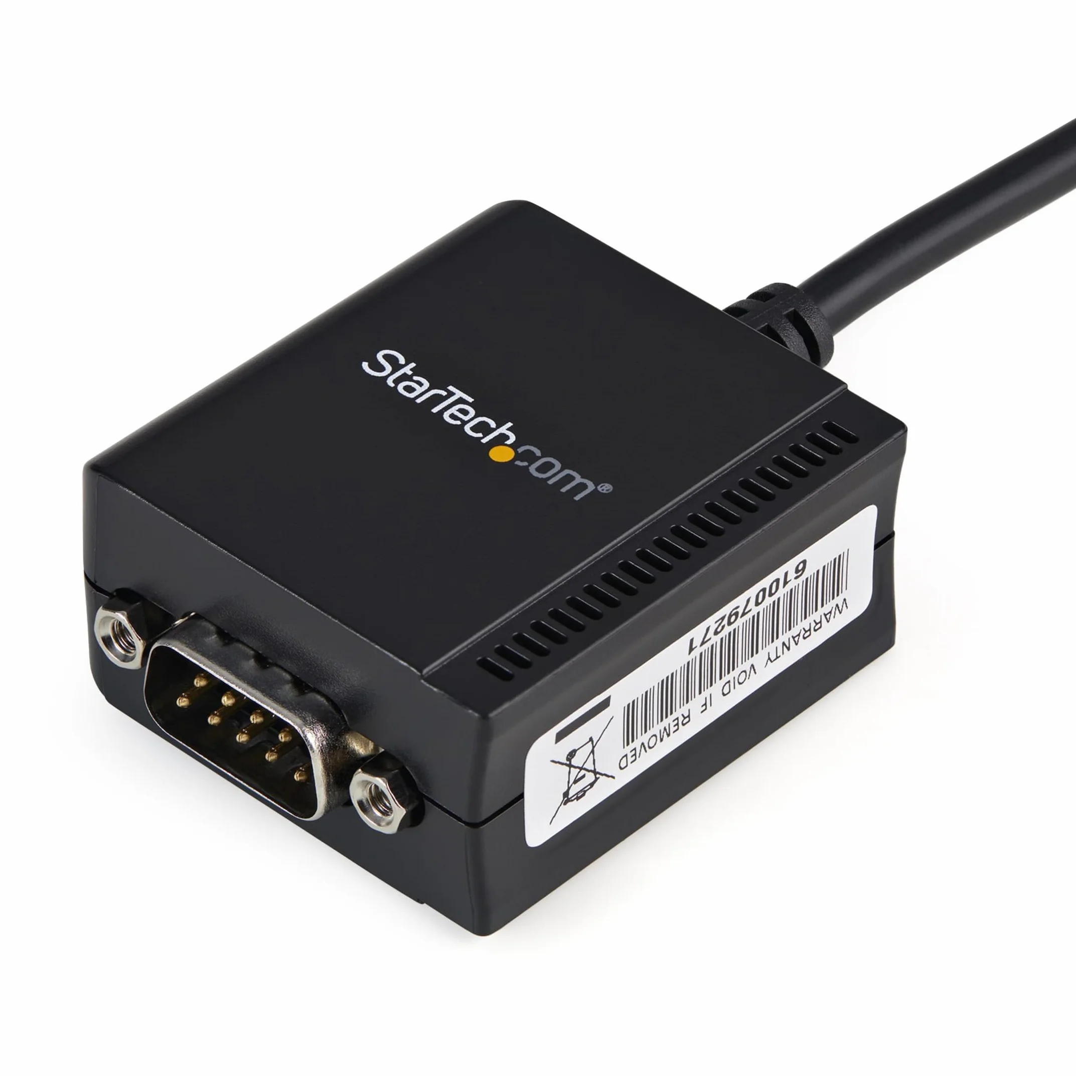 StarTech Câble USB vers Série RS232 1,8m, 1 Port, FTDI (ICUSB2321F) | Retention COM, Adaptateur USB vers RS232, Alimenté par USB, Design compact