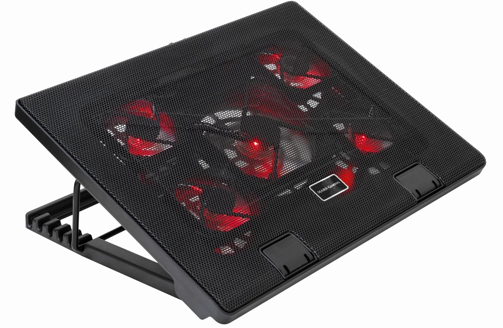 Mars Gaming MNBC2 Base de Refroidissement pour Ordinateur Portable 17.35'' 5 Ventilateurs LED Rouge