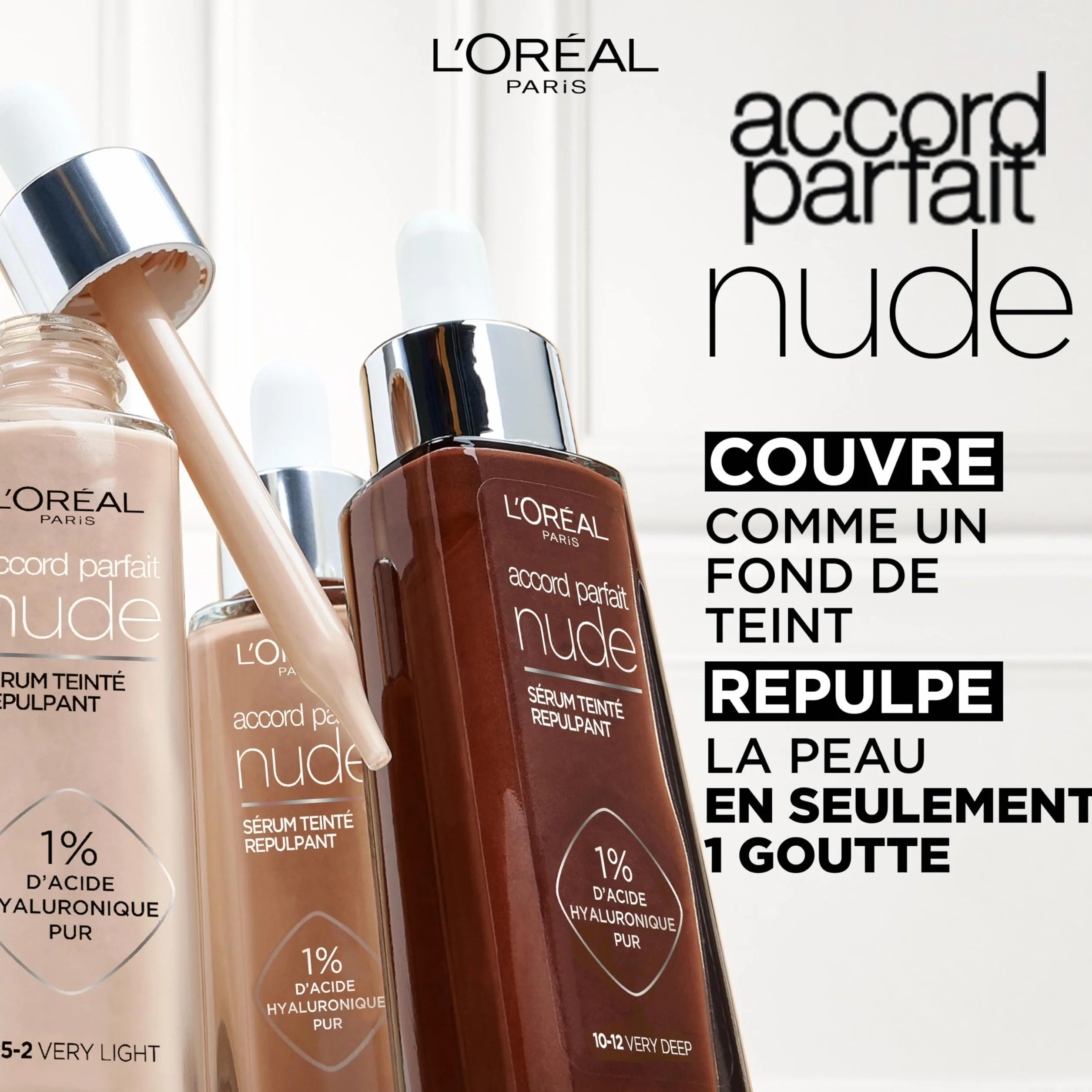 L'Oréal Paris Sérum Teinté Repulpant Accord Parfait 2-3 Light 30 ml