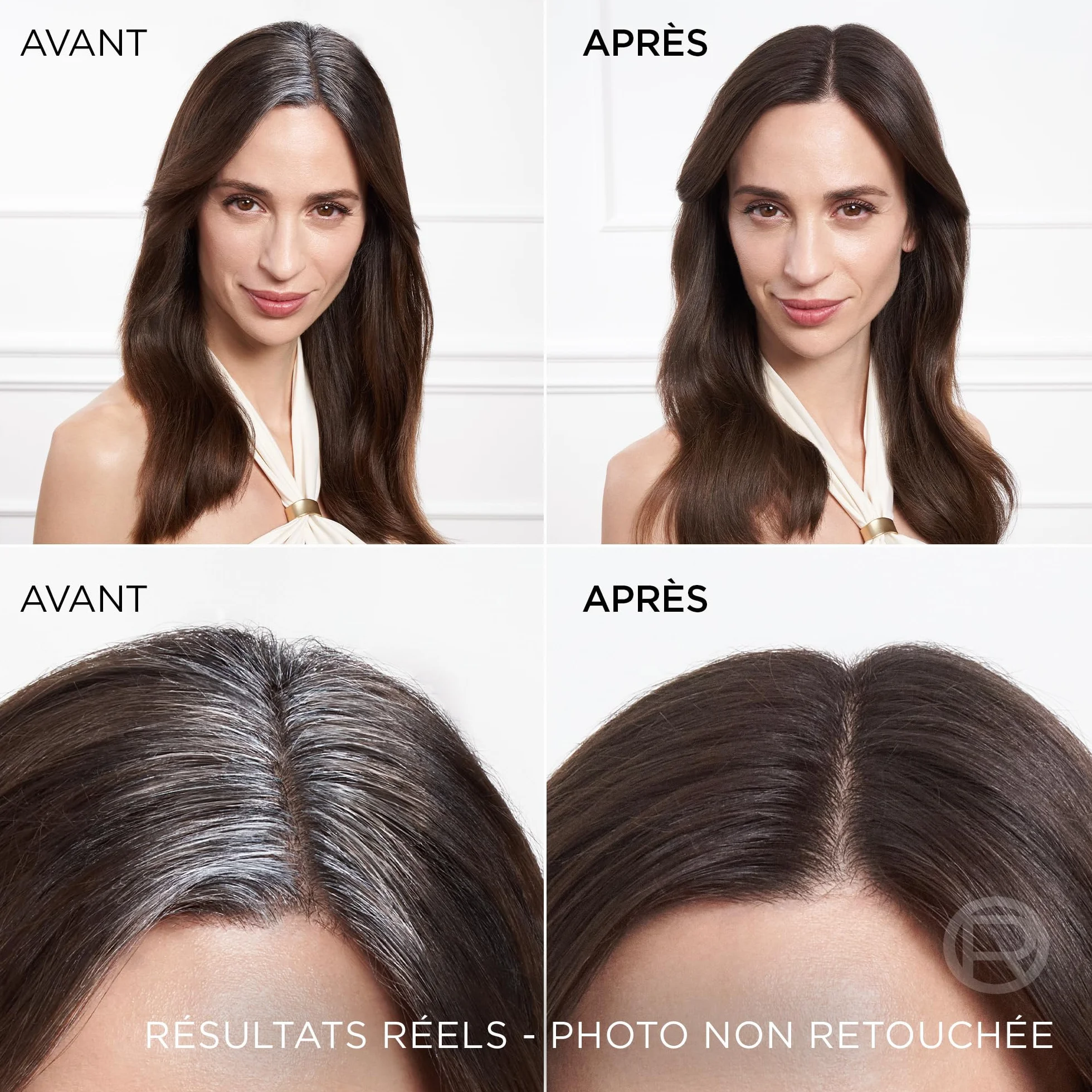 L’ORÉAL PARIS Magic Retouch Spray Instantané Correcteur de Racines & Cheveux Blancs, Châtain Foncé, 2x75ml