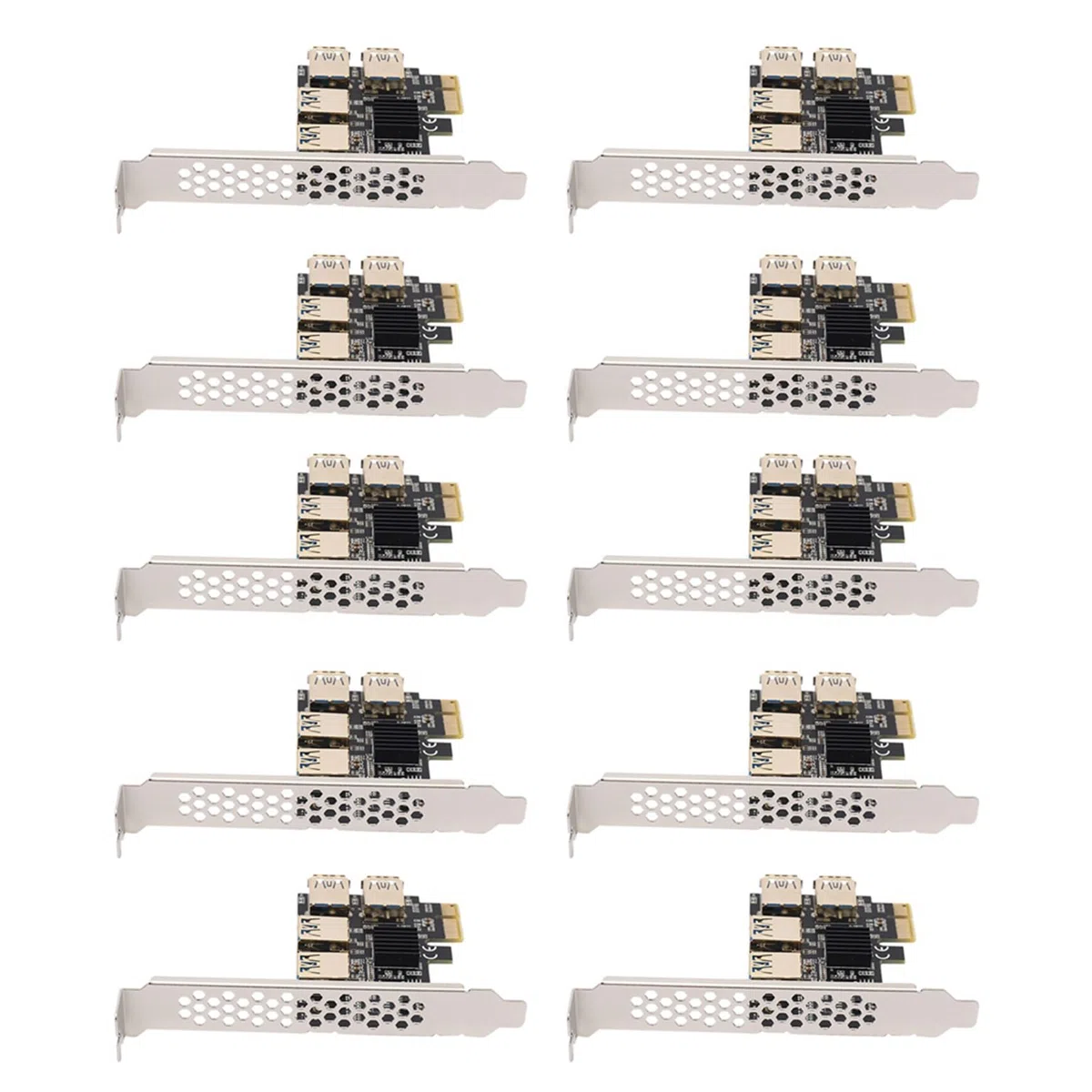 10X Nouveau 4 Ports PCIe Carte D'Adaptation Riser PCI-E 1X A 4 USB 3.0 PCI-E Rabbet GPU Riser Extendeur ETH Externe Fente Multiplicateur