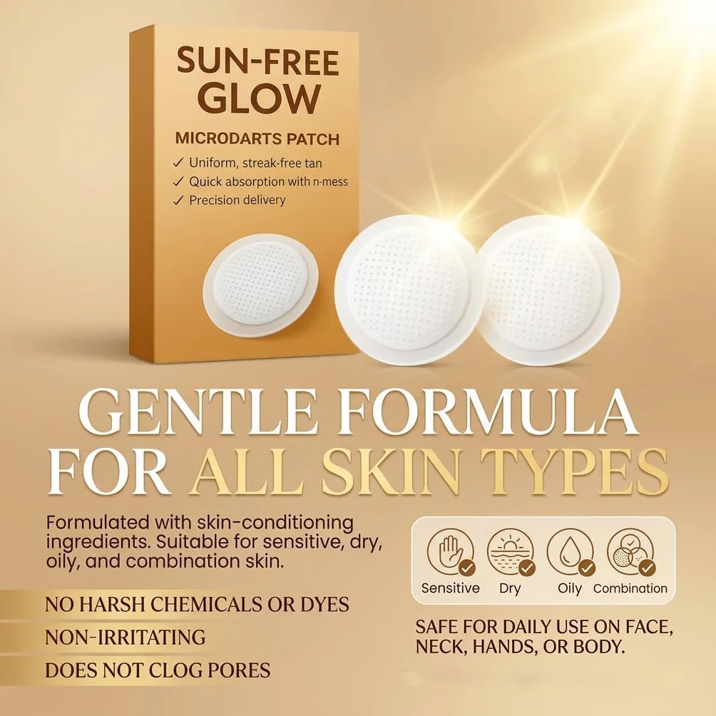Pure-vlab Sun-Free Glow Patchs autobronzants à micro-aiguilles, Teint naturel, Bronzage (2box)