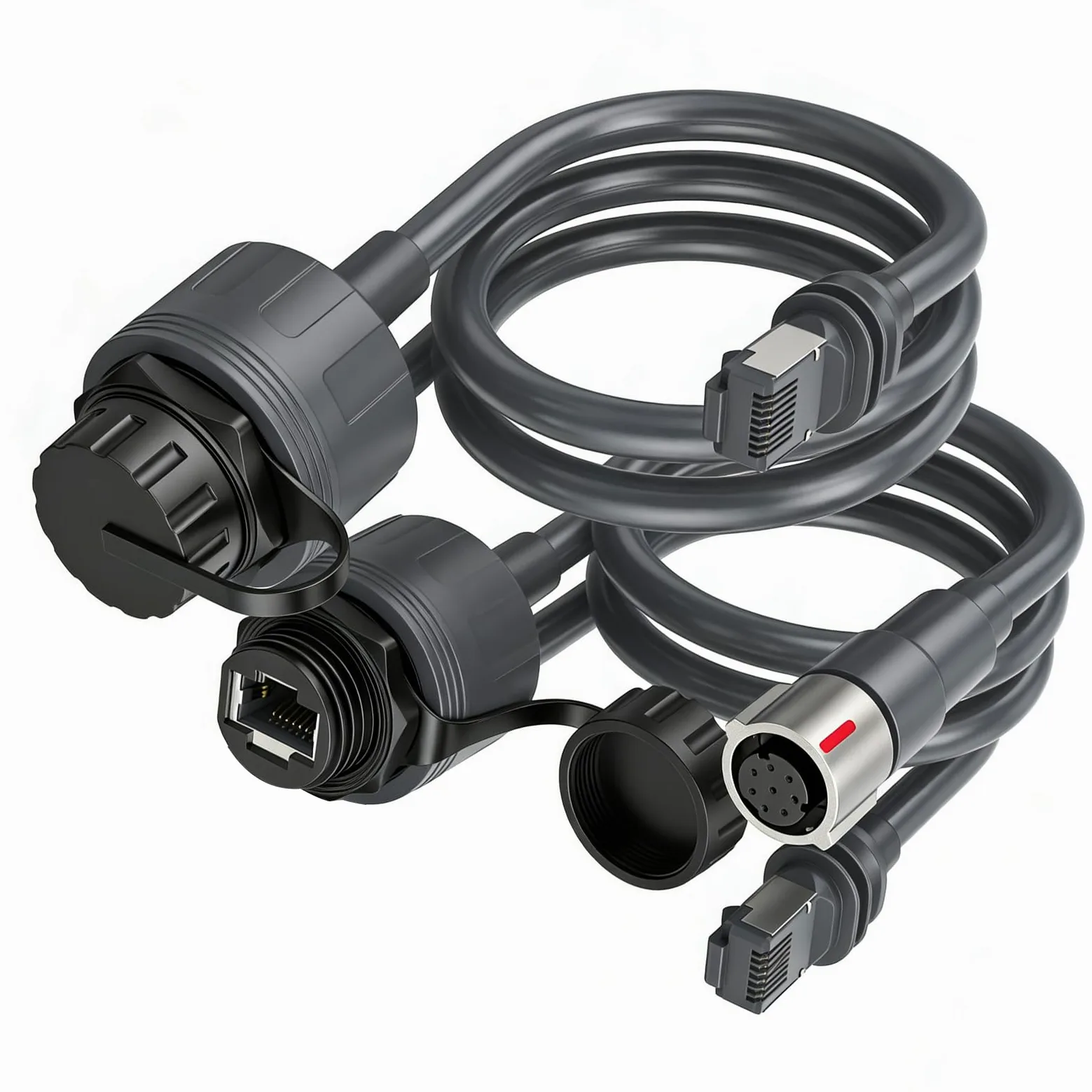 FTVOGUE Connecteur RJ45 Rectangulaire Satellite Haute Vitesse, Connecteur | IP68 étanche, plug and play, construction 23AWG, polyvalent