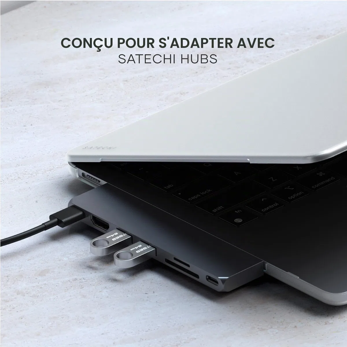 SATECHI Coque Rigide Eco-Hardshell pour MacBook Air 13 Pouces, Transparent