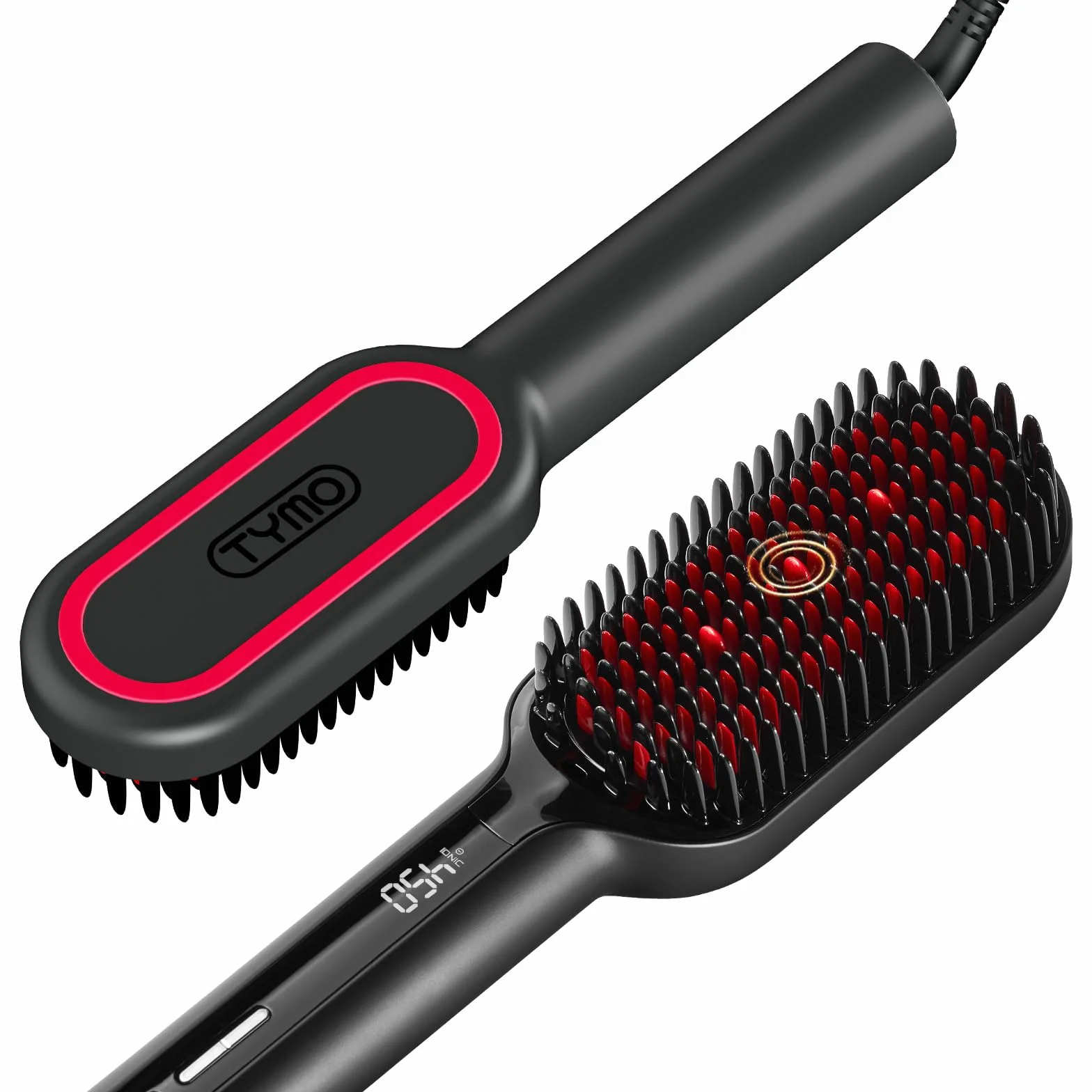 TYMO Ionic Plus Brosse Lissante Ionique Cheveux Professionnel, 16 Températures 80-230℃, Écran LCD, Double Tension