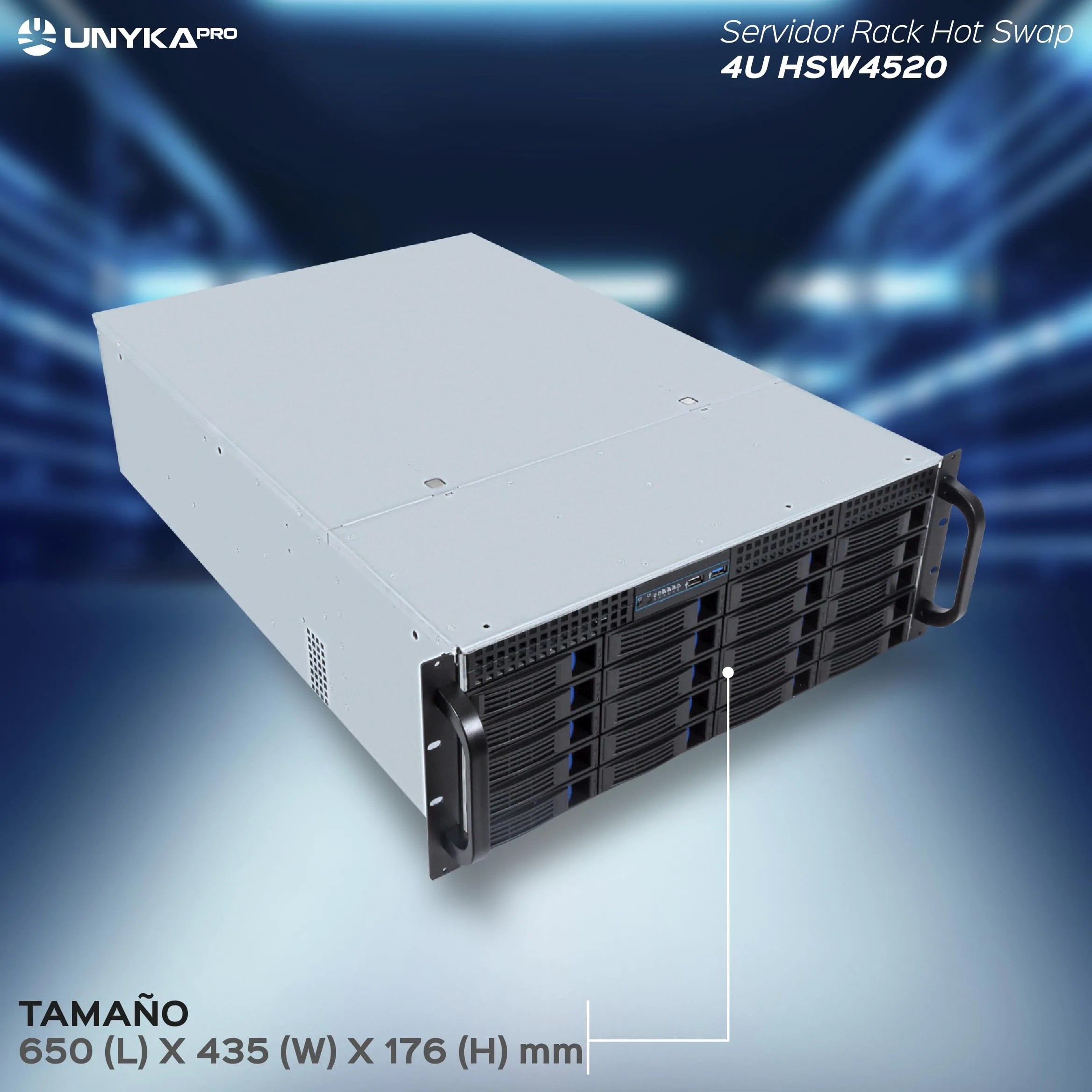 UNYKAch 4U HSW4520 Serveur Rack, Hot Swap Caisse Rack
