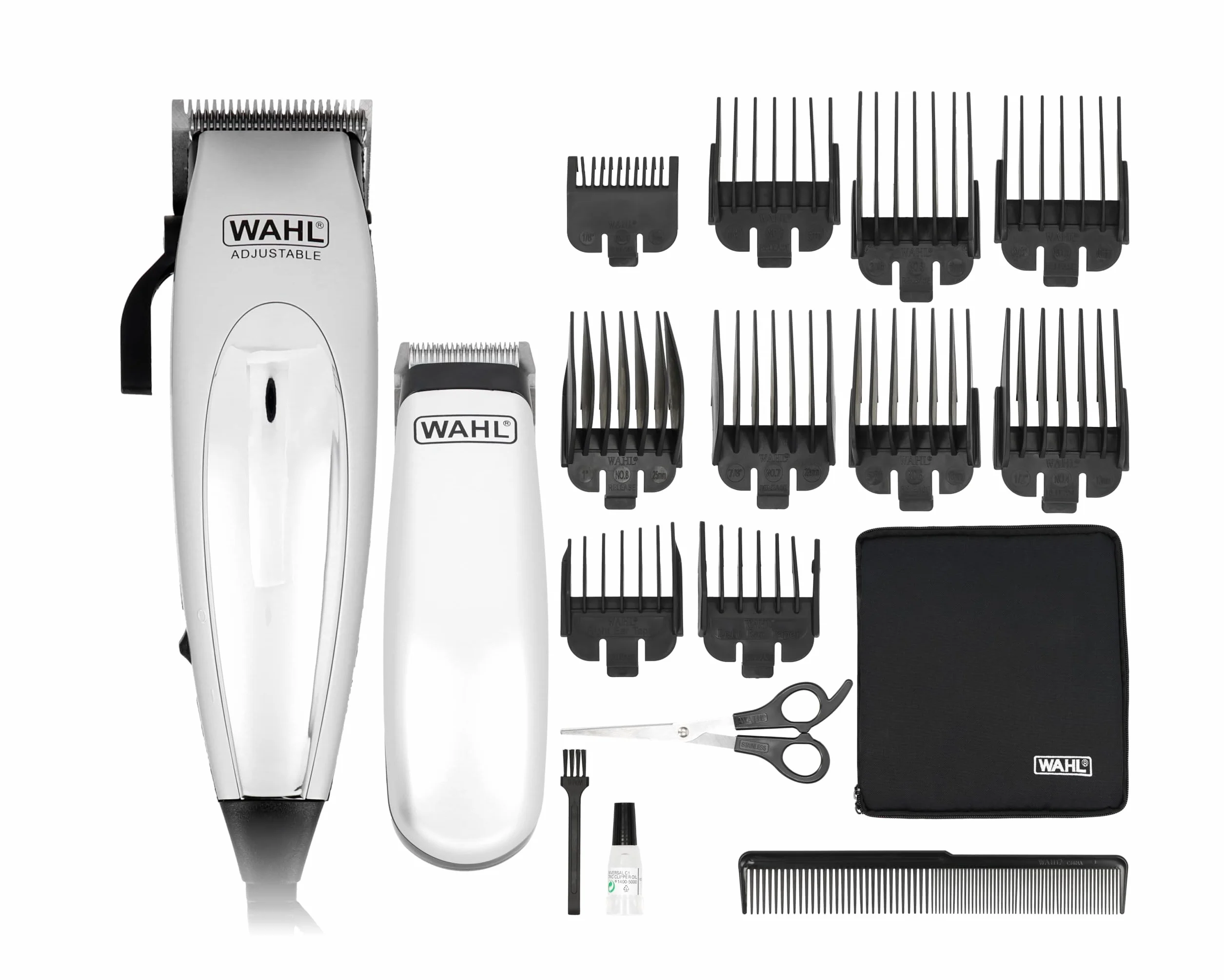 WAHL Home Pro Deluxe Tondeuse Cheveux Filaire avec Levier Dégradés Lame Auto-Affûtée 8 Sabots Mini Tondeuse Contours Finitions