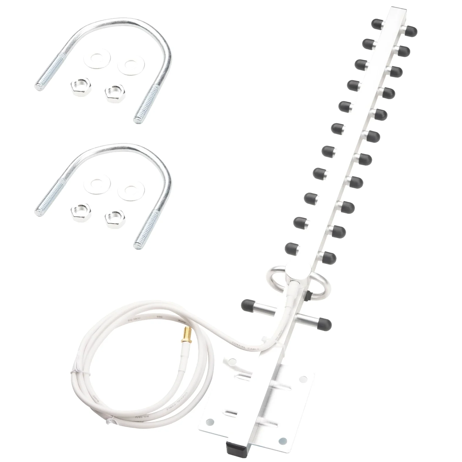 Antenne WiFi Yagi double bande 2,4 G/5,8 G 8 dBi directionnelle extérieure à gain élevé RP-SMA connecteur femelle 1,5 m Câble RG58 13 unités Yagi
