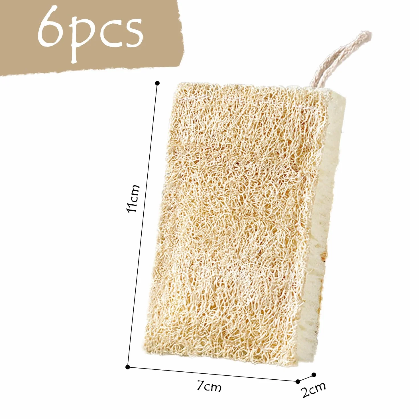 Brosse Éponge De Nettoyage Loofah 6 Pièces, Brosse À Vaisselle, Outils De Nettoyage Durable