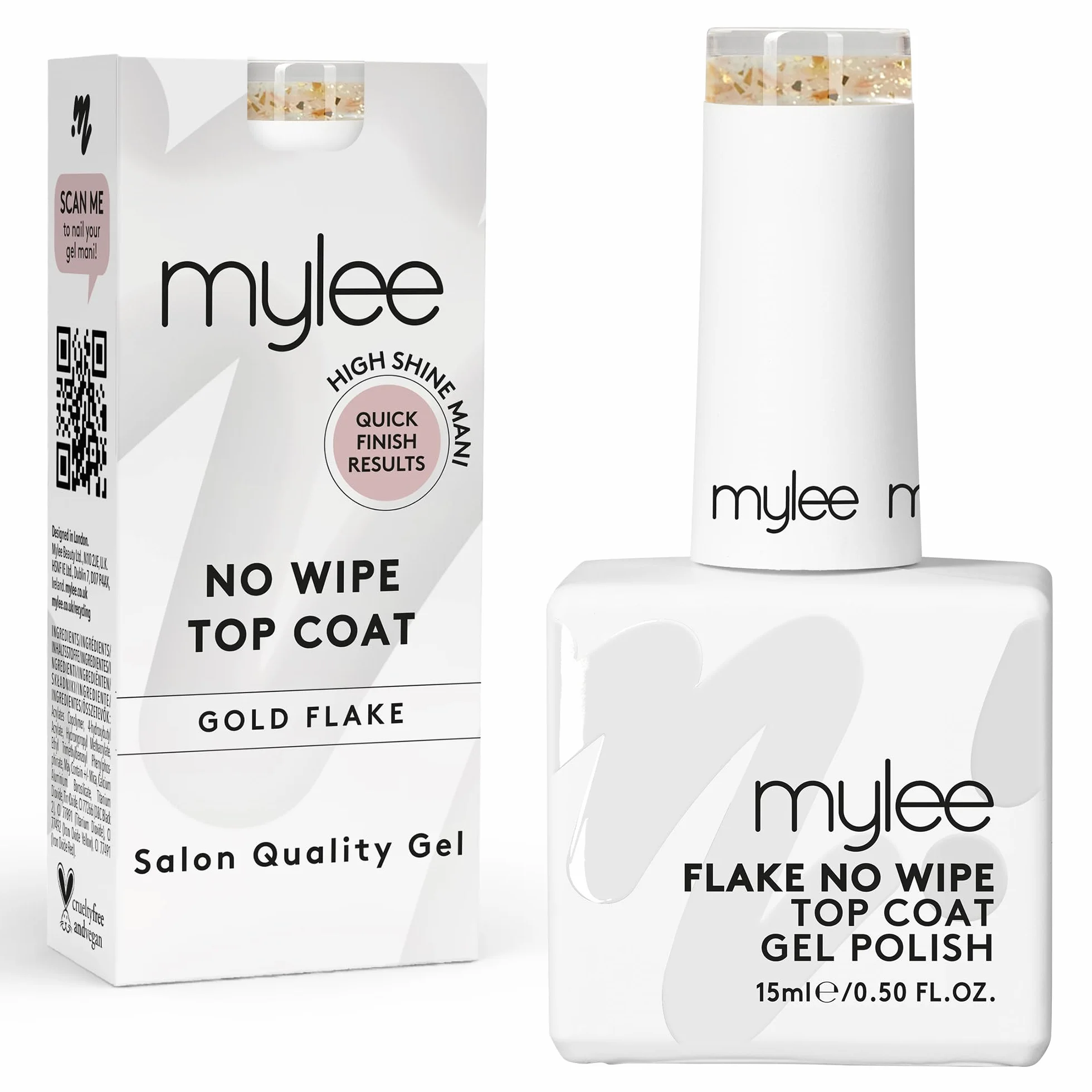 Mylee Vernis à ongles en gel Couche de Finition Sans Essuyage 15ml UV/LED Nail Art Manucure Pédicure