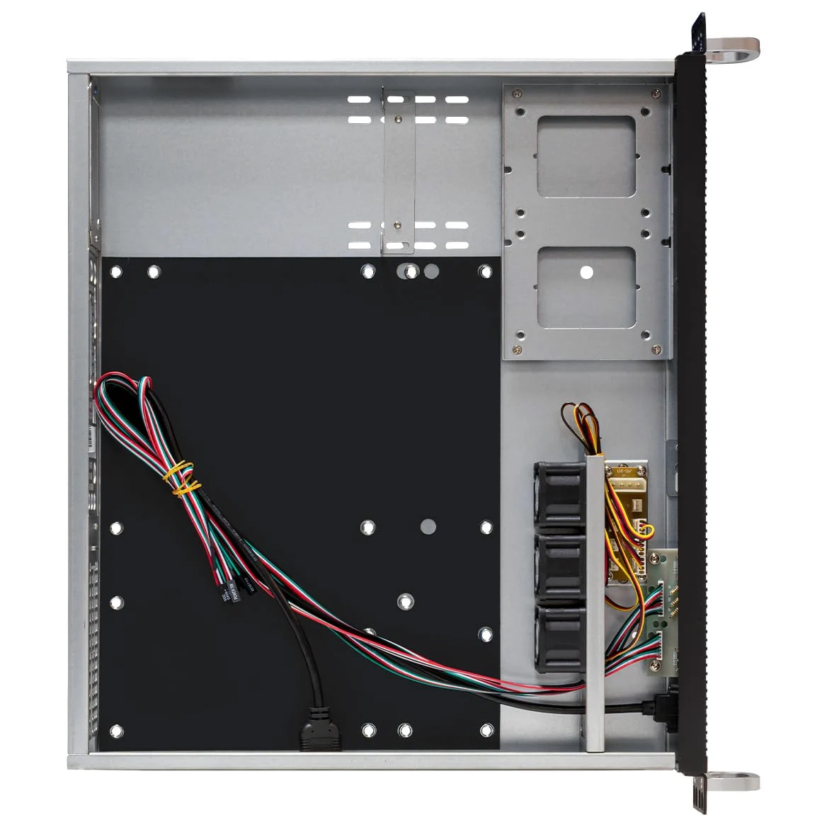 UNYKAch Châssis Rack 1U 19" UK1029, 430 (L) x 380 (l) x 45 (H) mm, boîtier avec Filtre Anti-poussière, 2 Ports USB 2.0, 1 Port USB 3.0, 3 Ventilateurs Double Boule 40 mm