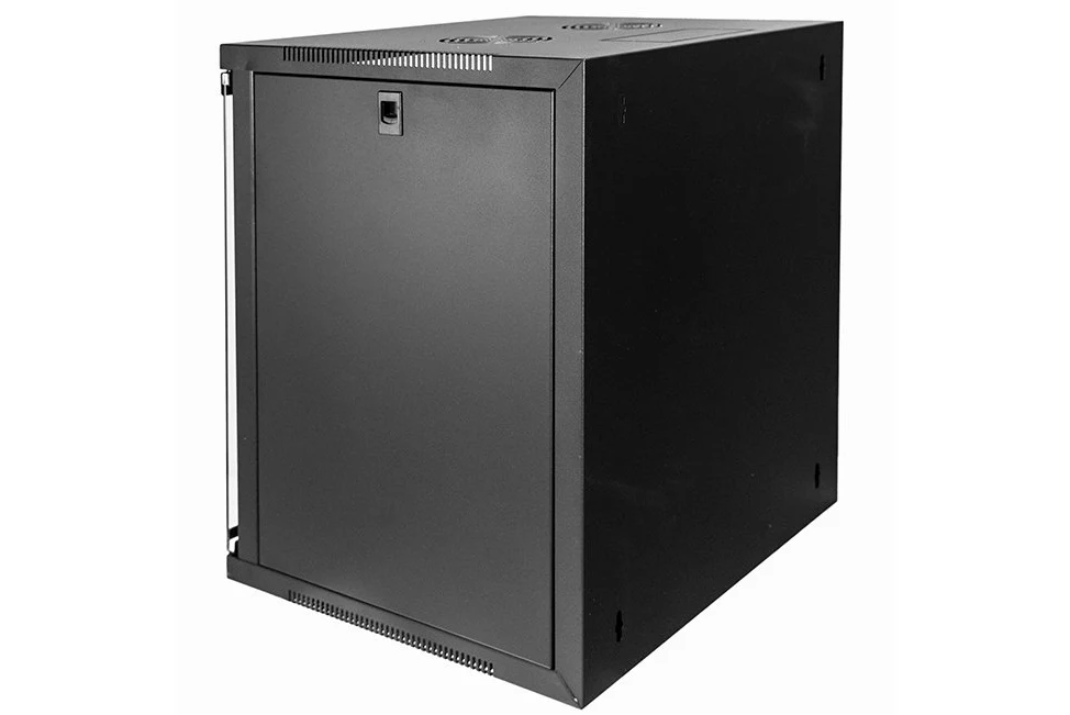 Armoire Rack 19" 12 unités murales pour Filets (a) 620 x (l) 540 x (p) 450 mm Couleur Noir Porte Verre