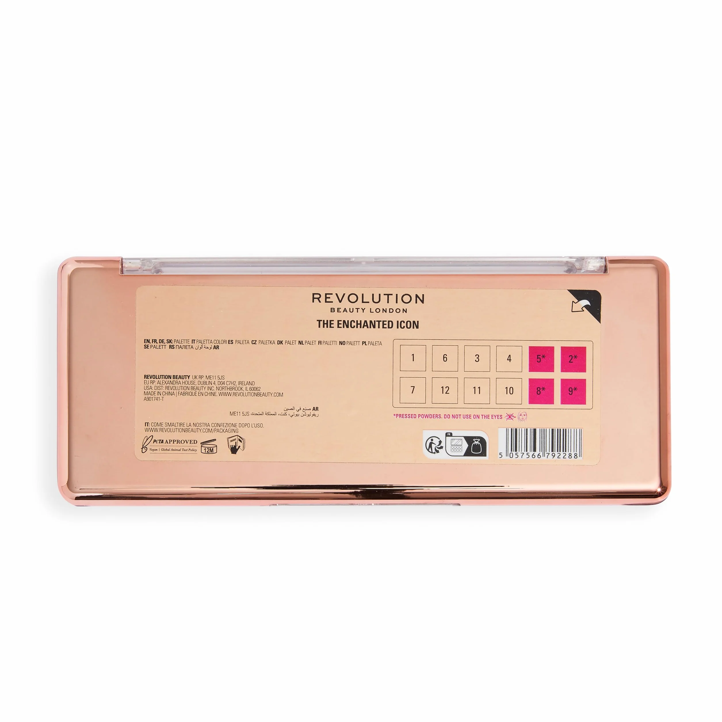 Makeup Revolution Palette d'Ombres à Paupières The True Icon Bronze 12 Teintes Mélangeables