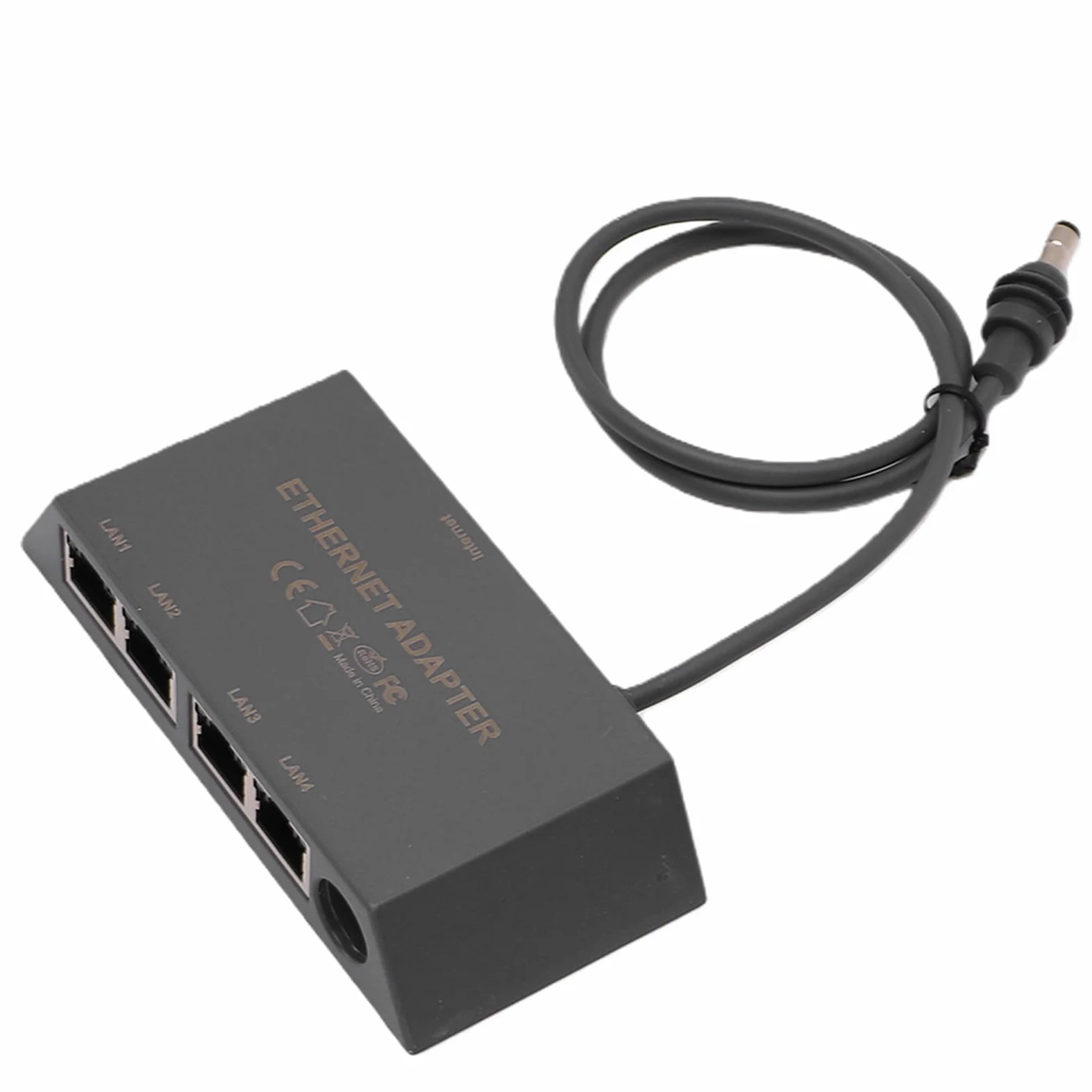 Ejoyous Adaptateur Ethernet Gigabit, Convertisseur Réseau LAN 4 Ports avec Boîtier ABS et Câble de 0,5 M, Internet Filaire Stable Plug and Play pour Routeur RV Mini Gen 3 Home Office