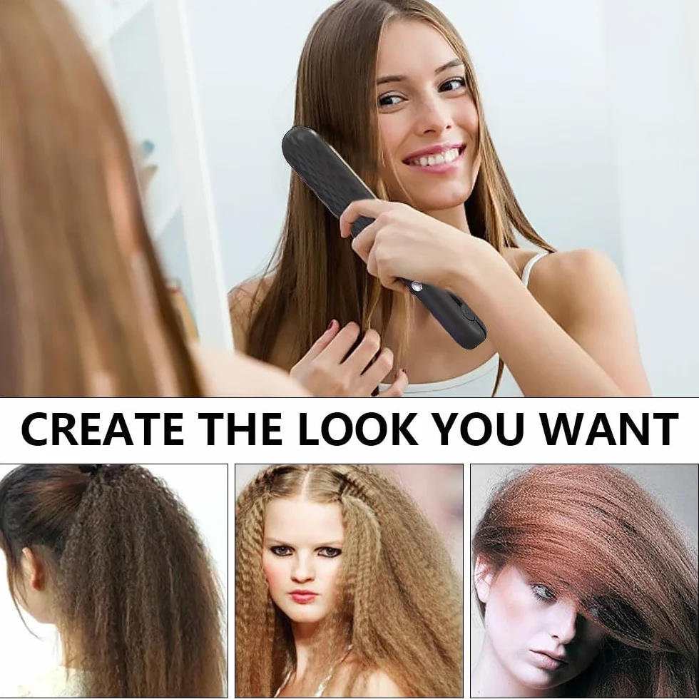 Fer à Gaufrer Cheveux, Gauffreur 4 Température Réglable Chauffage Rapide
