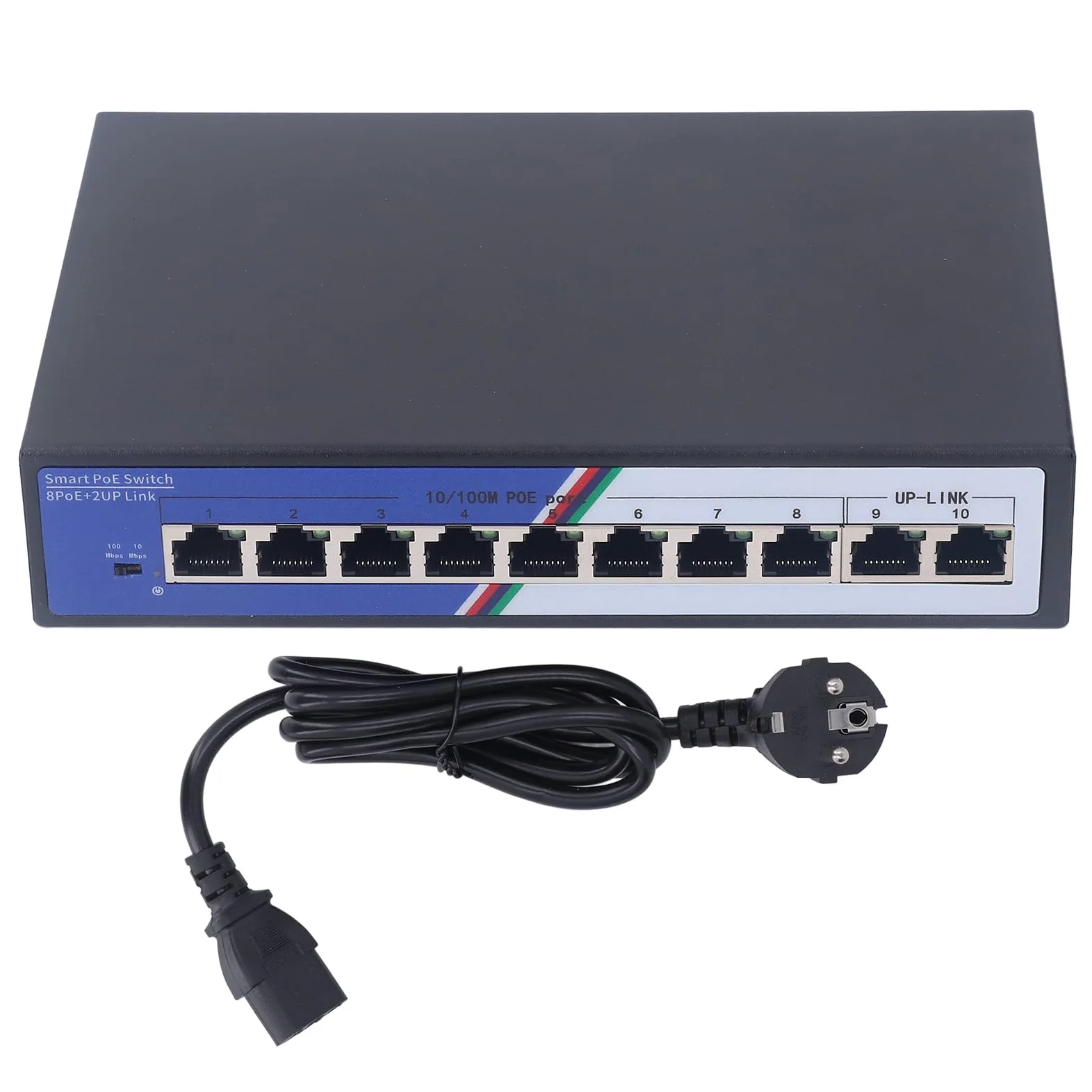 Naroote Interrupteur Ethernet, Splitter Ethernet Non géré et Non géré 100-240V 2 Gbps pour l'hôtel (Plug UE 100-240V)
