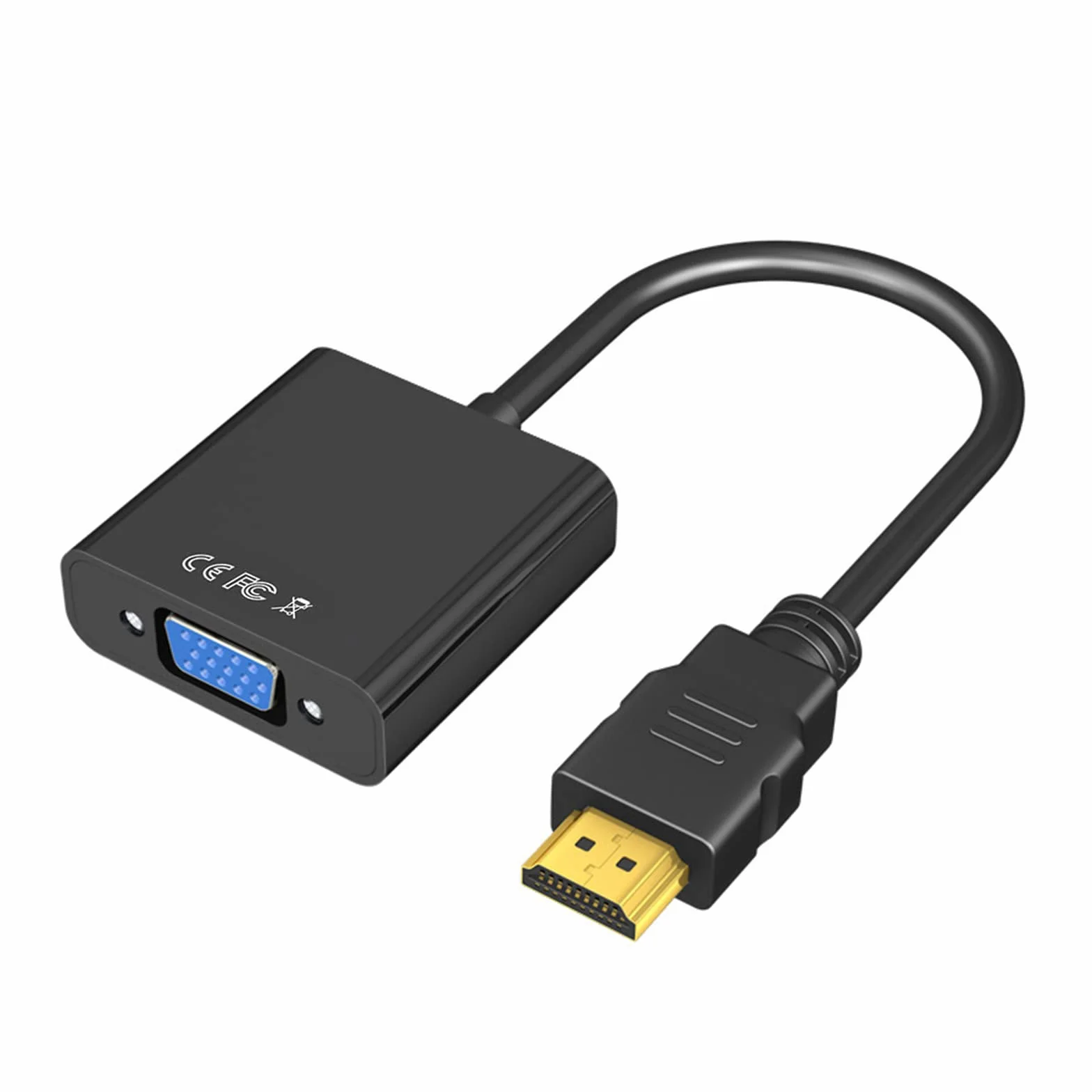 Adaptateur HDMI vers VGA mâle vers femelle pour PC, moniteur, projecteur, HDTV