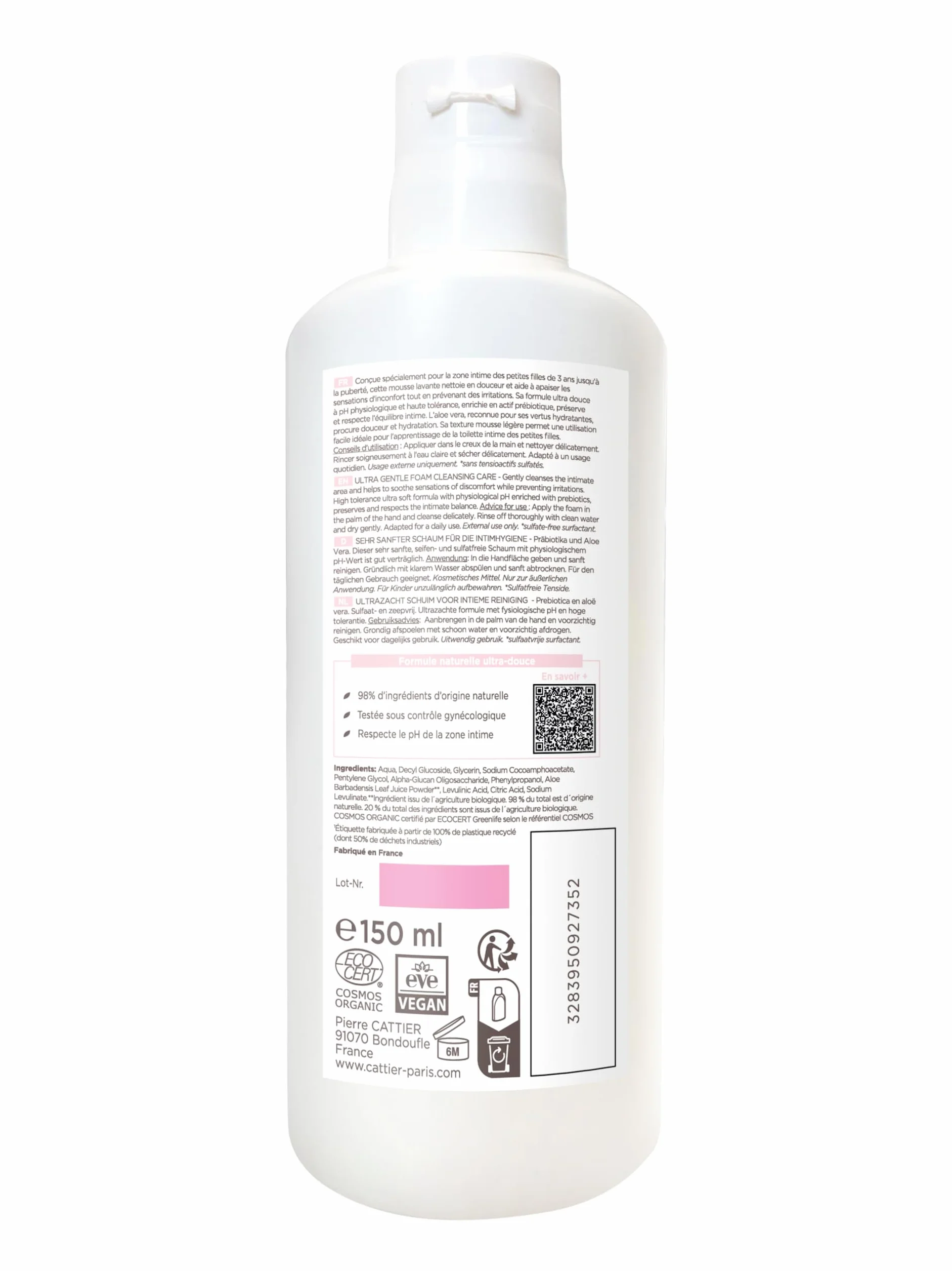 Cattier Gynéa Girl Mousse Ultra Douceur Toilette Intime 150ml