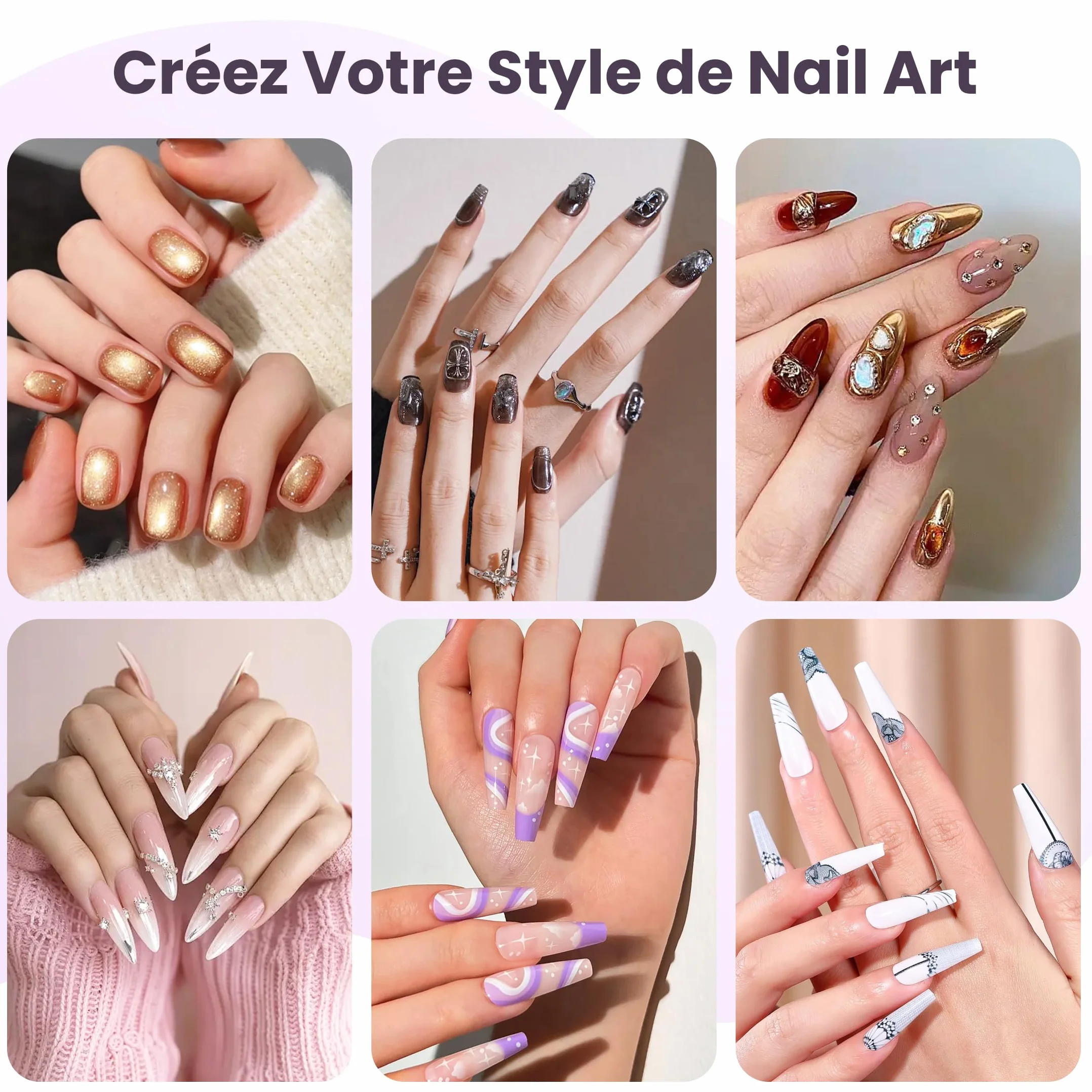 Lot de 20 Limes à Ongles 100 180 Grain, Lime Double Face pour Ongles en Gel et Acrylique, Kit de Lima Ongle Réutilisable