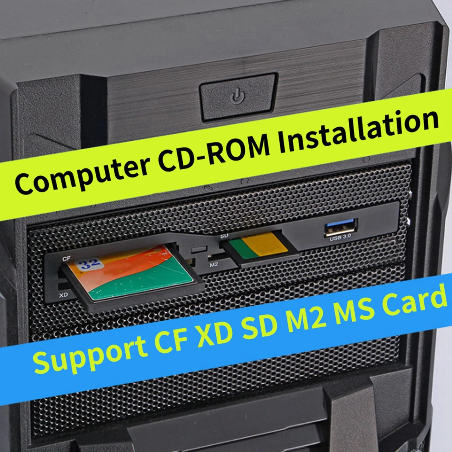 KIMISS Lecteur de Carte Interne PC USB 3.0 M2 SD MS XD CF TF Panneau Avant
