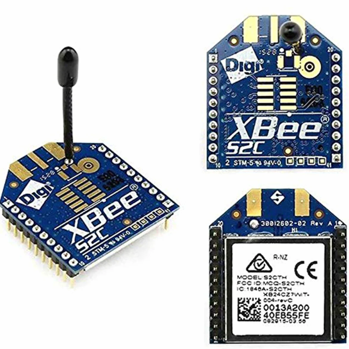 XBee S2 S2C Antenne sans fil Zigbee 2 mW 120 mètres Transmission de données 250 Kbps Module Série S2C Cryptage 128 bits