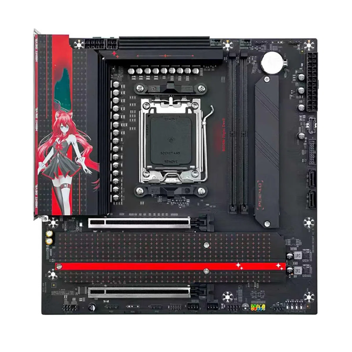 Carte Mere Fit for JGINYUE B650 M-ATX Carte mère AM5 Nuit Diable for Ryzen 7700/7800X3D/9500F/9800X3D CPU Bureau DDR5 Max 96GB WiFi Virsion