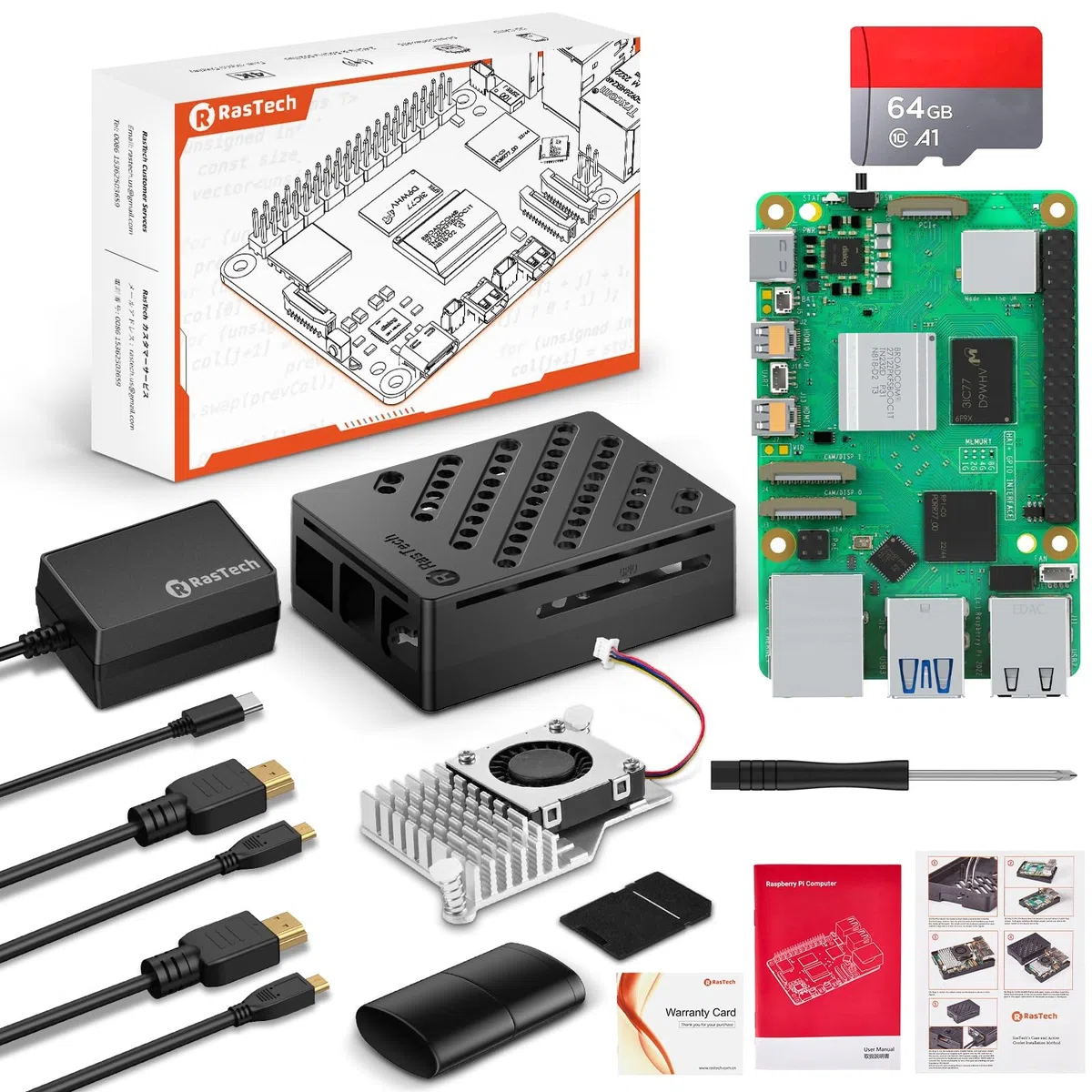 RasTech Starter Kit pour Raspberry Pi 5 4GO avec 64GO Edition