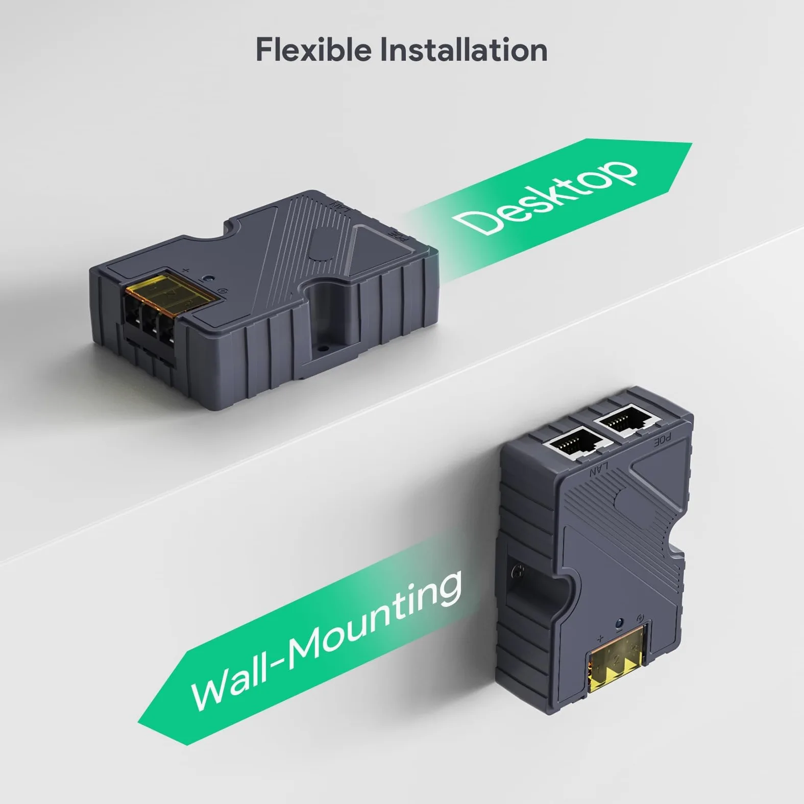 Injecteur PoE ESD Passive Contre Les Surtensions ABS 48-57 V 3 A GigE avec LAN, Adaptateur Ultra PoE 150 W 10/100/1000 Mbps pour Kit Internet par Satellite
