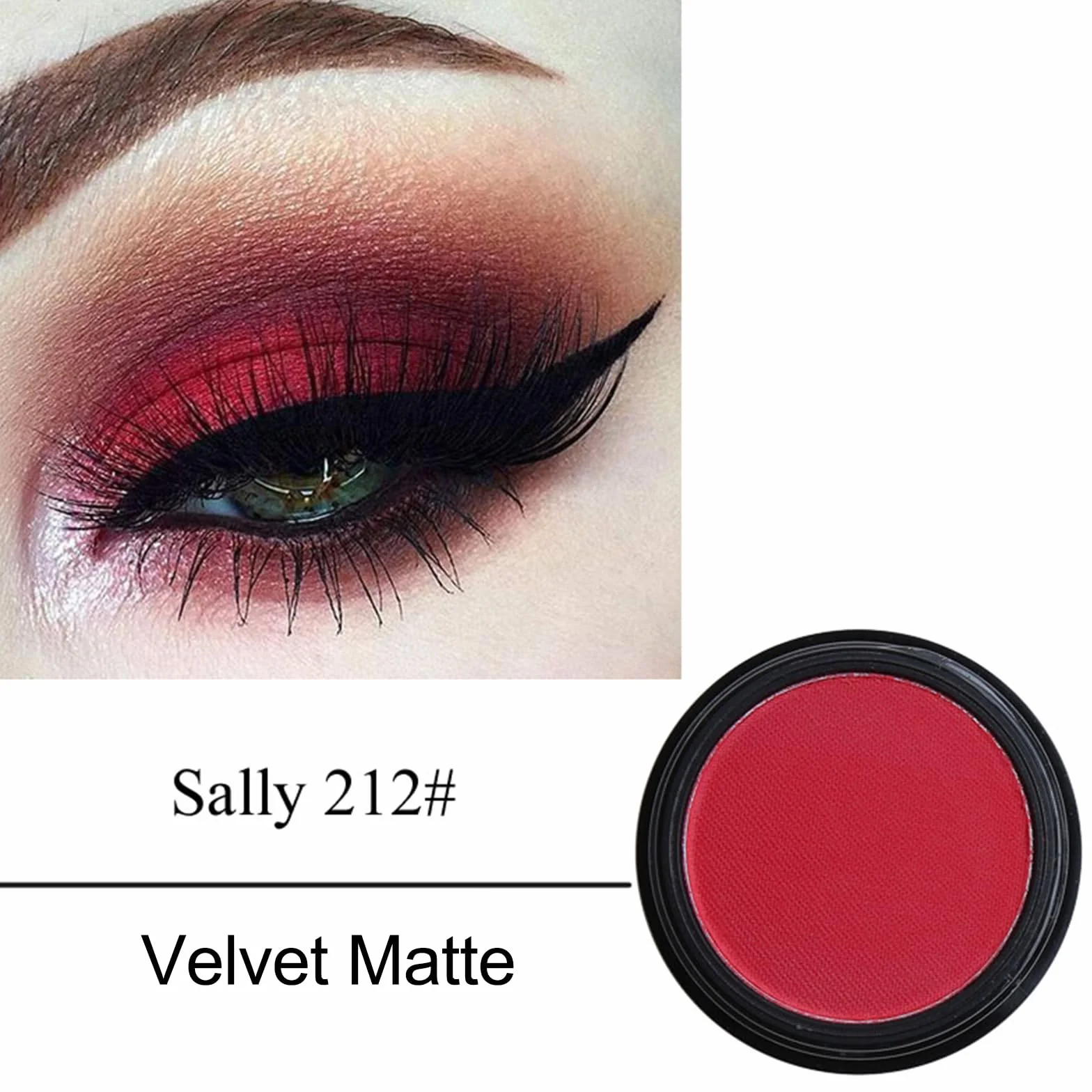 Palette de fards à paupières rouge uni tons nudes mats waterproof haute pigmentation longue durée
