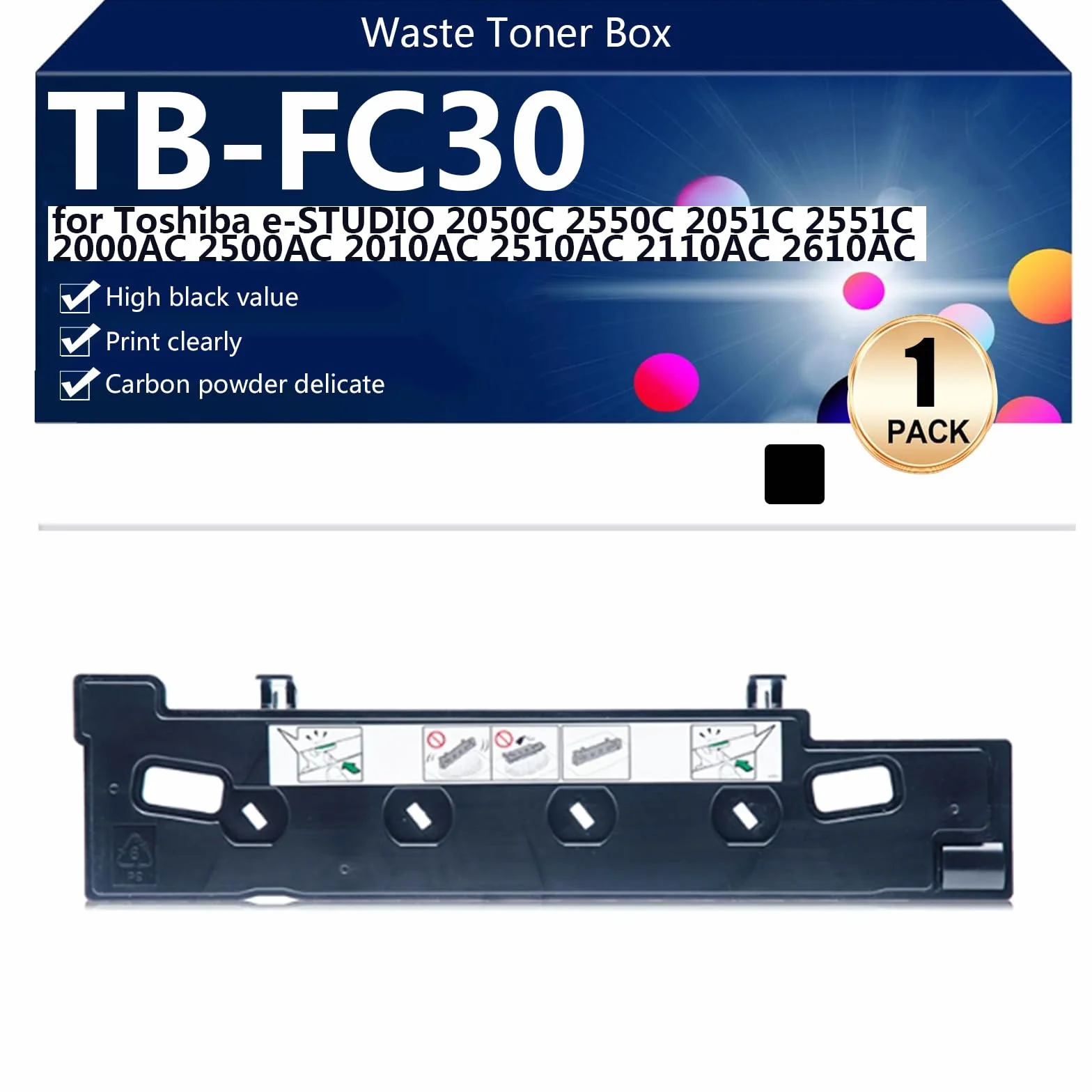 Bac de Récupération de Toner Compatible pour Toshiba e-Studio 2050C 2550C 2051C 2551C 2000AC 2500AC 2010AC 2510AC 2110AC 2610AC Imprimantes