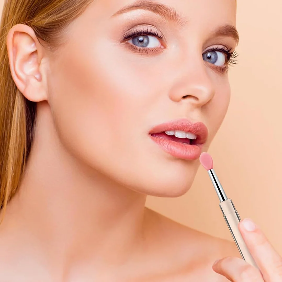 Pinceaux réutilisables pour les lèvres - applicateurs bâtonnets et brosse, pinceaux exfoliants en silicone doux, pour maquillage précis des lèvres