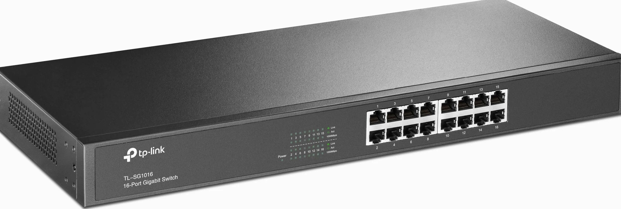 TP-Link Switch Ethernet Gigabit 16 Ports RJ45, Boîtier Métal Noir,TL-SG1016