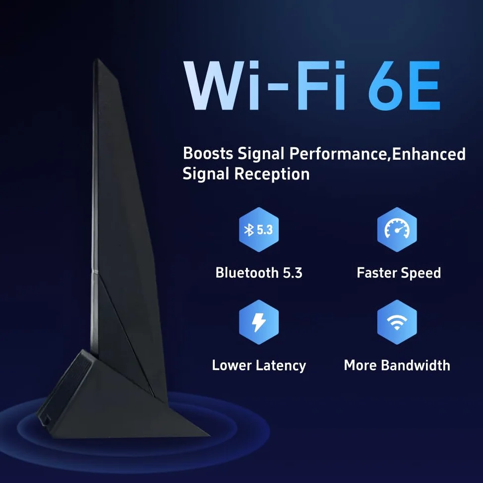 SAMXI SMA Antenne mobile WiFi Carte mère 2T2R 2.4G/5G WiFi6e pour ASUS Rog Strix Z270 Z370 X370 Z390 Z490 X570 Antenne de jeu double bande avec câble d'extension