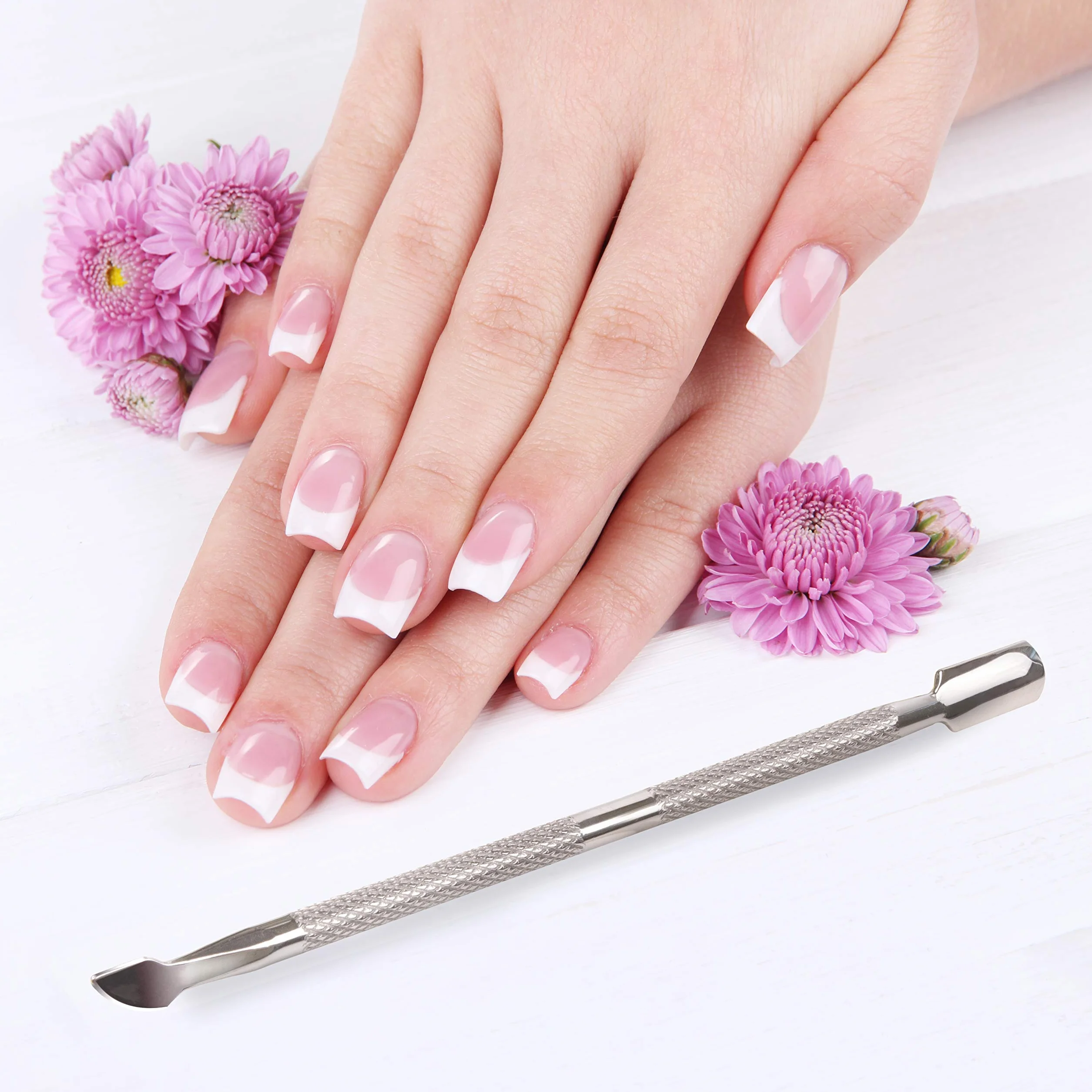 Repousse cuticule ongle professionnel acier inoxydable - Outil manucure pédicure