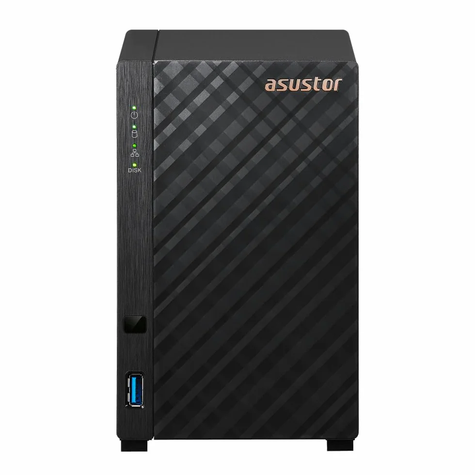 Asustor Drivestor 2 Gen 2 AS1202T Serveur NAS 2 Baies Quad-Core 1.7GHz 2.5GbE 1GB DDR4 USB 3.0