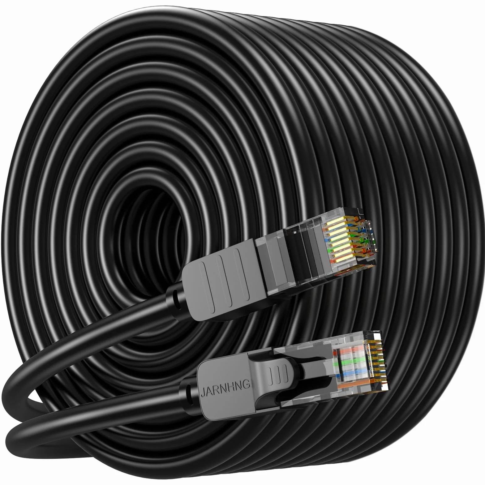 Câble Ethernet Cat 6 50M 10Gbps RJ45 Noir Long Ordinateur Jeux Télévision
