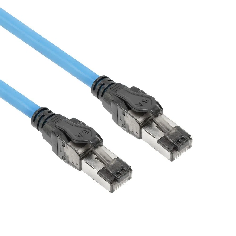 ACT Câble d'installation CAT6A S/FTP, 45 m, pré-assemblé, prise en charge 4PPoE, 100 W, 23 AWG, classification B2ca, connecteur RJ45, pour environnements à haut risque, mâle vers mâle - FB0045