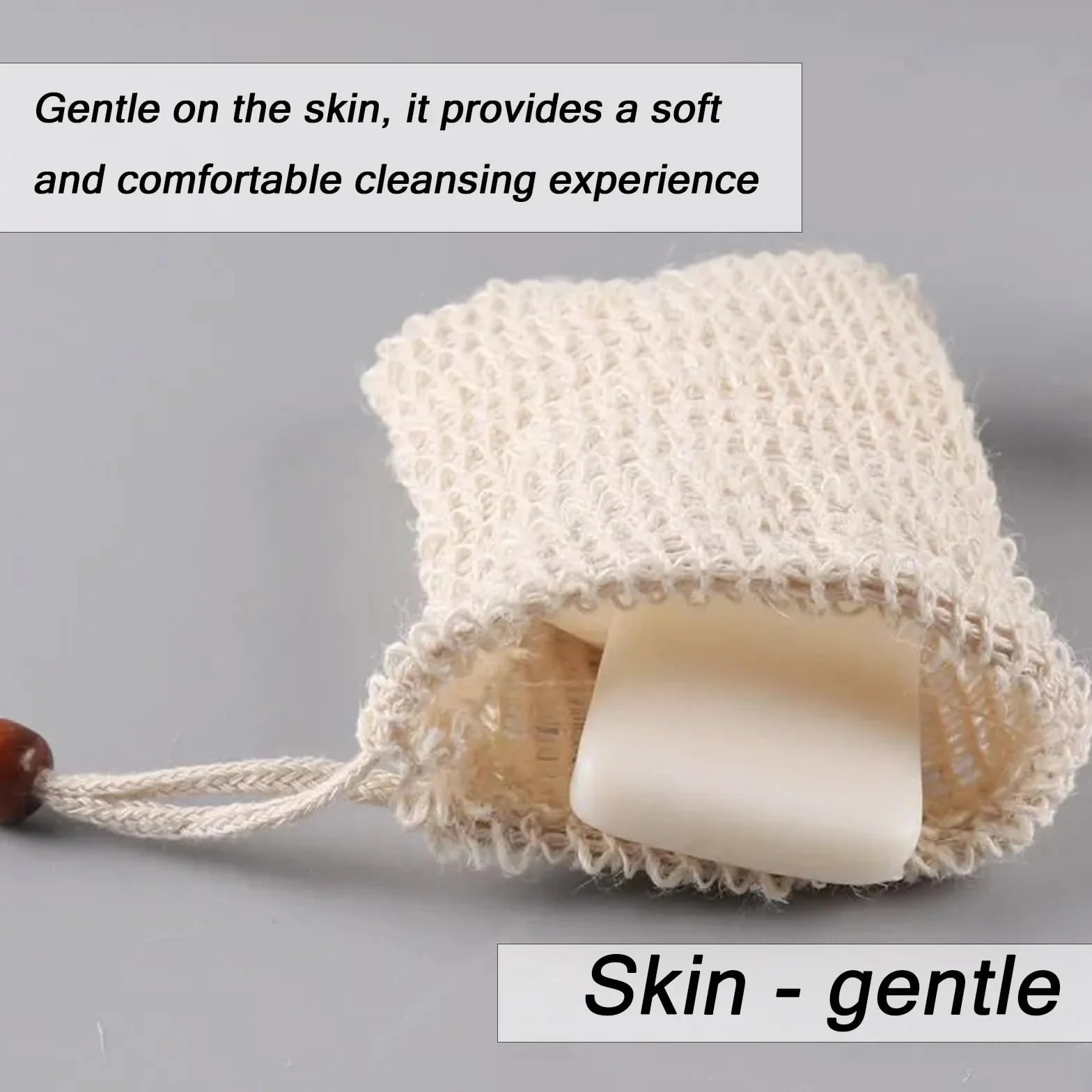 Lot de 4 sacs à savon solides extra grands avec étiquettes colorées pour shampooing solide, douche et voyage