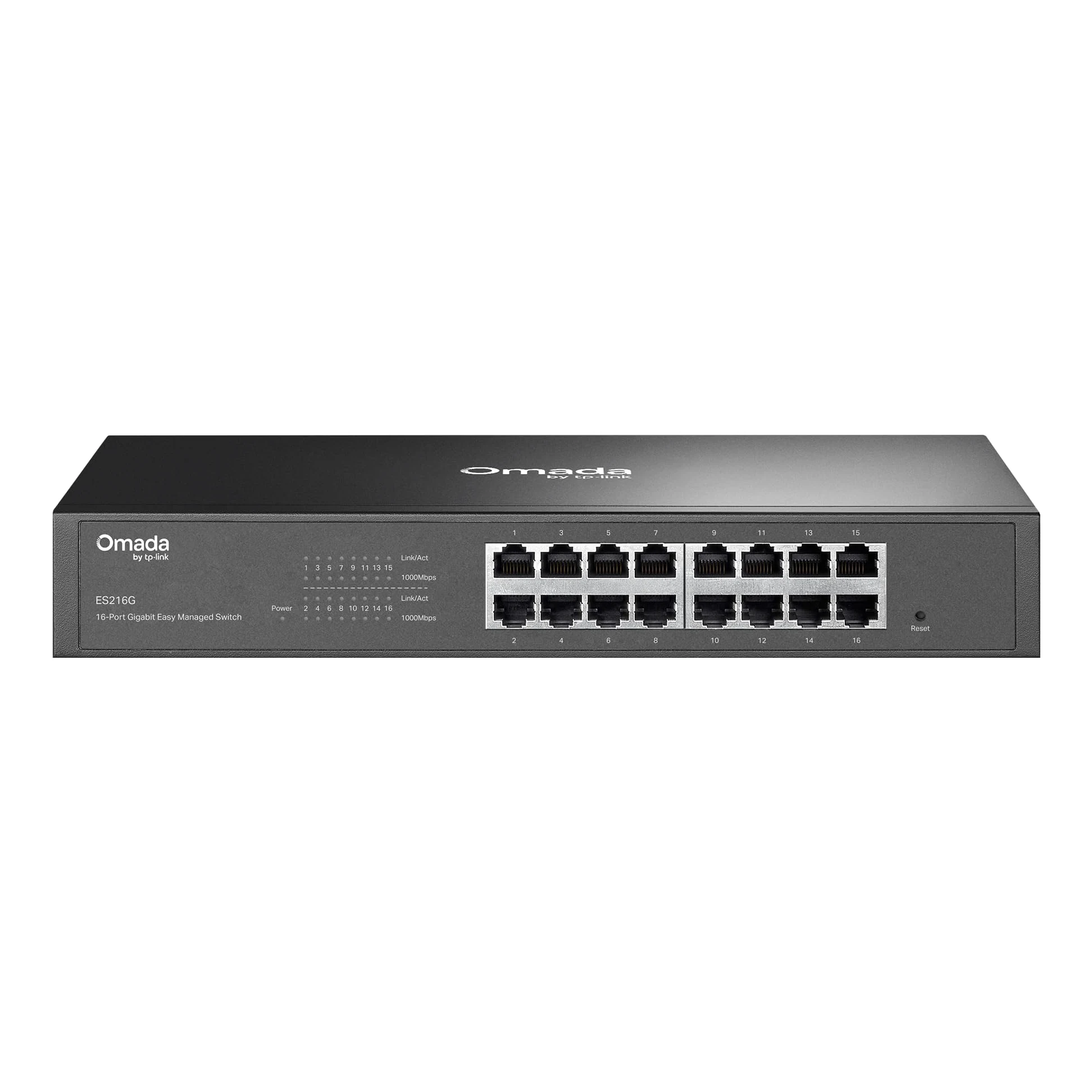 Omada ES216G Commutateur Gigabit facile à gérer 16 ports | VLAN, prévention automatique des boucles, snooping IGMP, sans ventilateur, géré par Omada, métal durable avec ports blindés