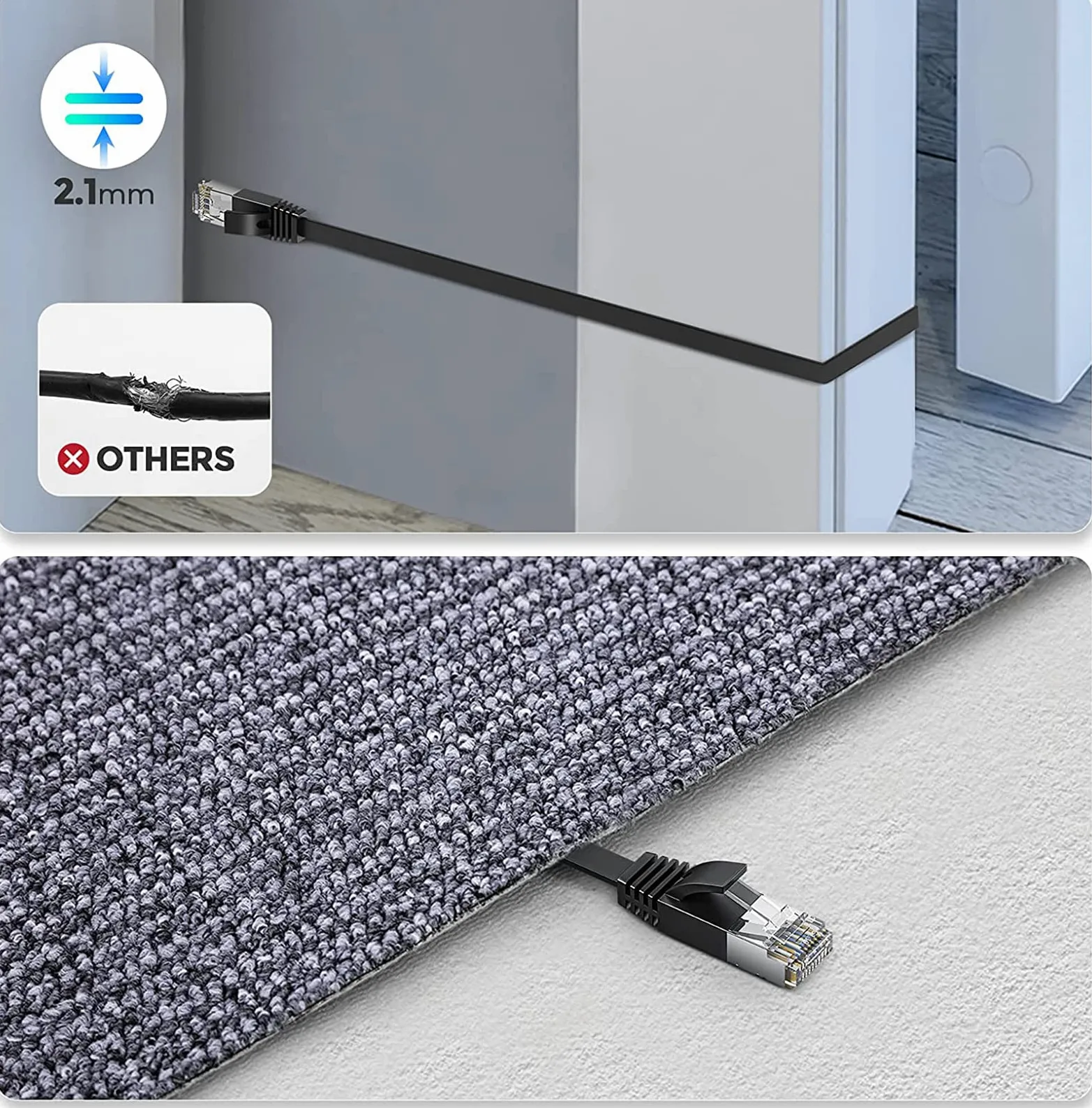 Câble Ethernet Cat 6 de 0,9 m, 1,8 m, 3 m, 4,6 m, 6 m, 9 m, 15 m, 30 m, 30 m, connecteurs RJ45, câble LAN professionnel, blindé pour une utilisation en intérieur et en extérieur (30 m - CAT6)