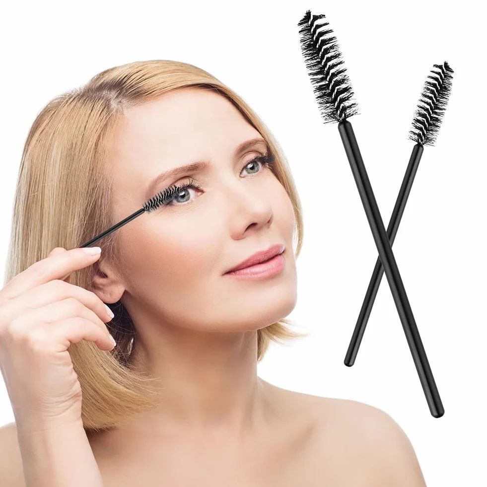 50PCS Brosses à Cils Jetables, Applicateur Maquillage Extension Cils Sourcils Noir