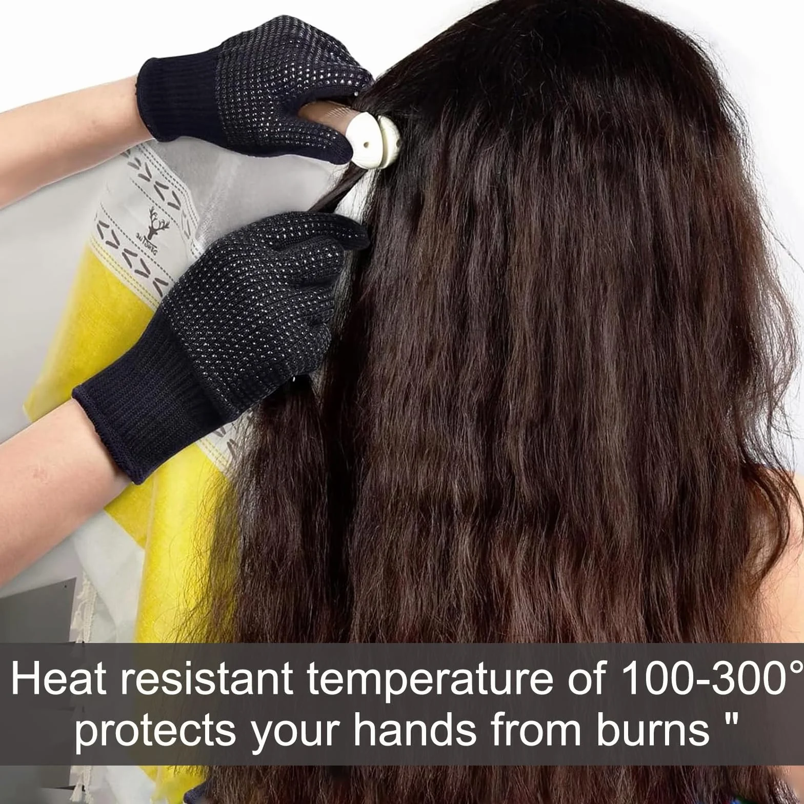 Gants Anti Chaleur Résistants à la Chaleur Professionnels pour Coiffer les Cheveux, Fer à Friser et Lisseur