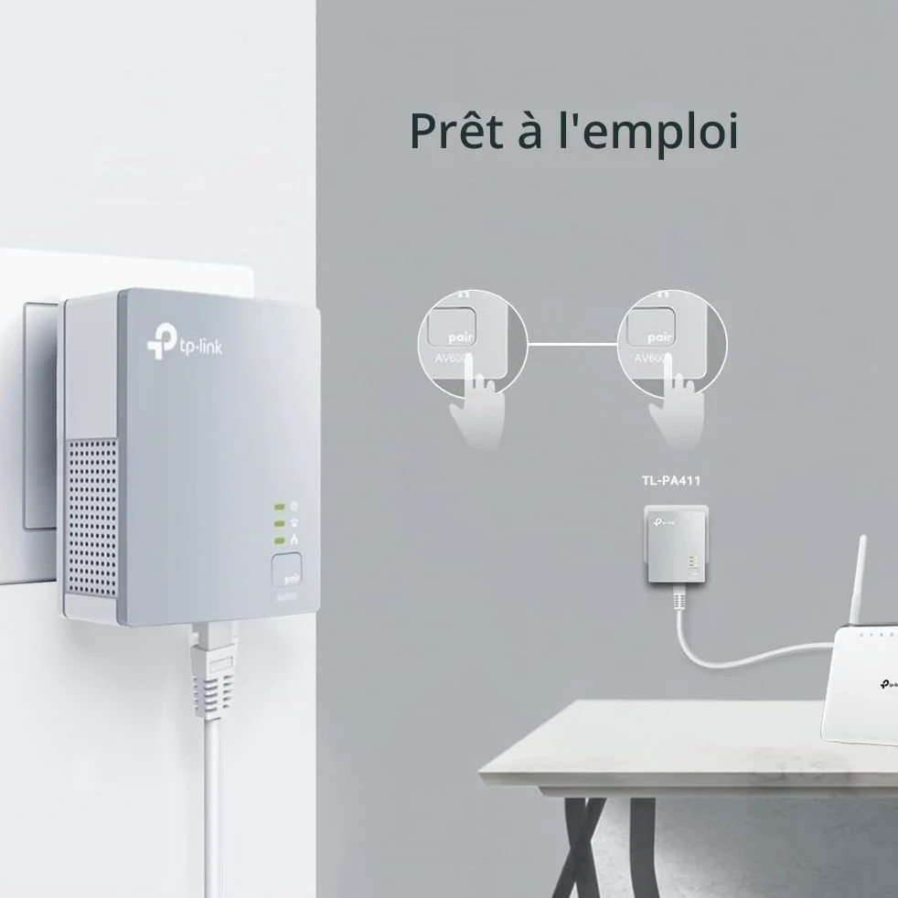 TP-Link TL-PA411 KIT Pack de 2 Mini Adaptateurs CPL Ethernet powerline 500 Mbps