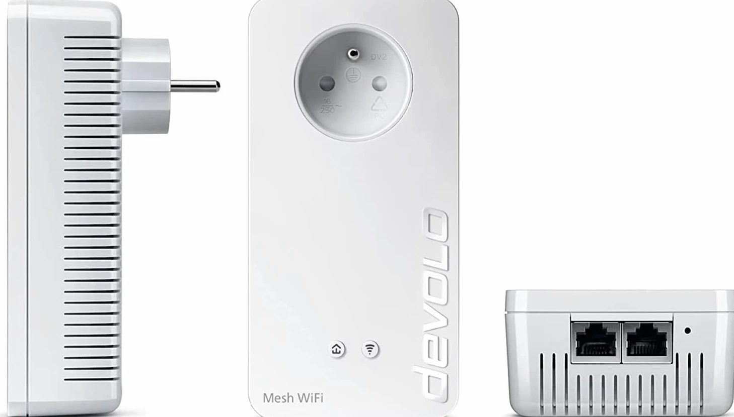 devolo Magic 2 WiFi 5 (AC) Multiroom Kit : 3X Adaptateurs CPL WiFi, Prise Gigogne & Magic 2 LAN Triple Adaptateur d'extension : 1x Adaptateur CPL, Prise Gigogne (2 400 Mbits, 3X Gigabit Ethernet)