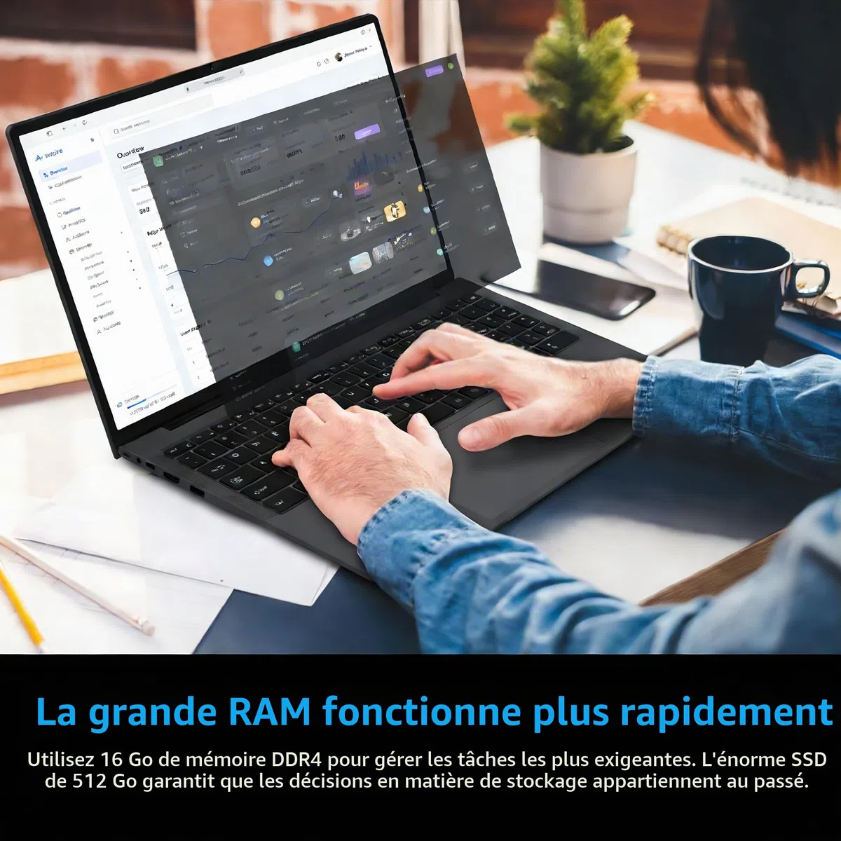 CYCLUS 16" PC Portable pour Étudiants & Bureautique – AMD Ryzen 5 3500U (4C/8T 3,7 GHz), 16Go RAM, 1To SSD, Vega 8, Clavier Rétroéclairé + Membrane AZERTY Incluse